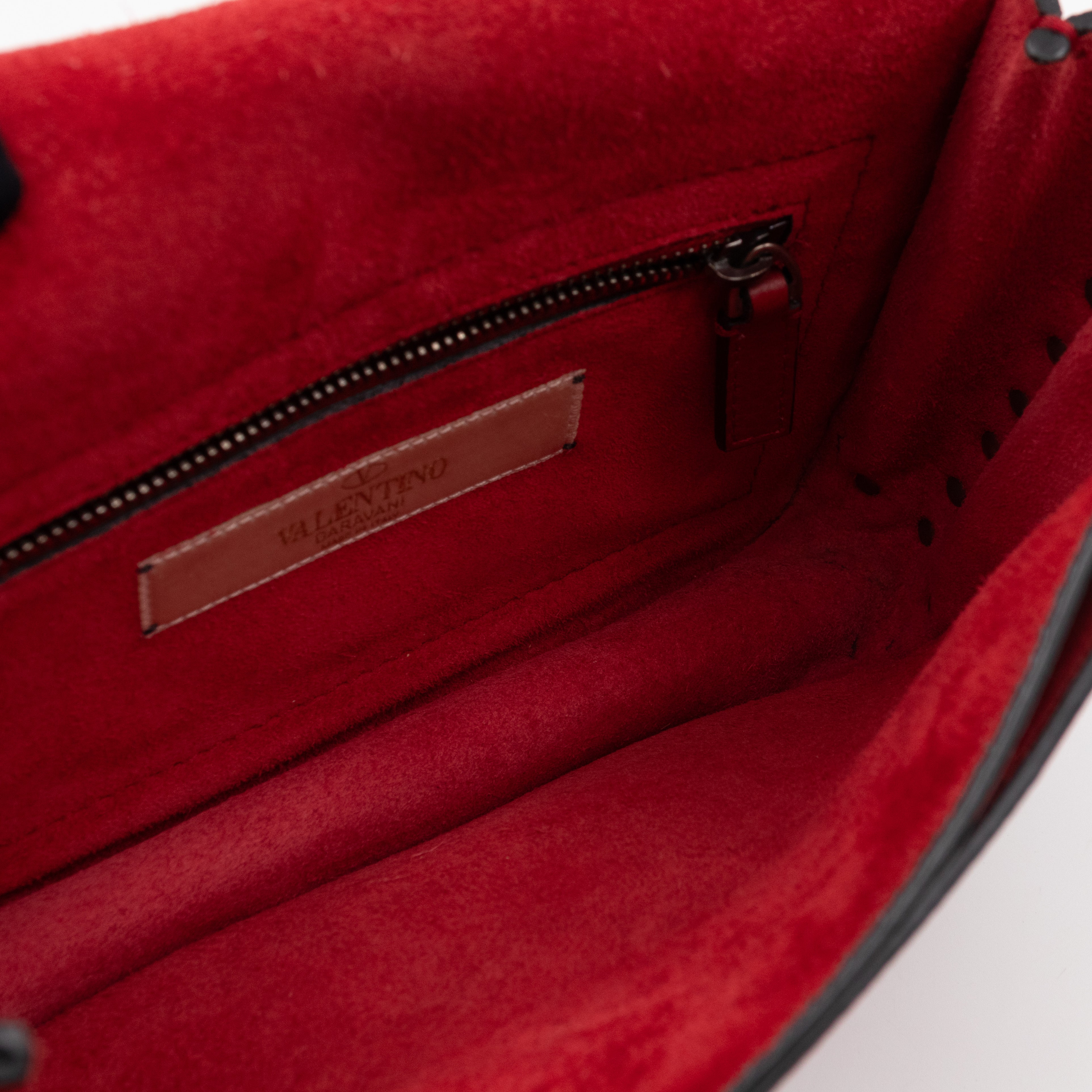 Rockstud Flap Bag Guitar Strap Red Leather
