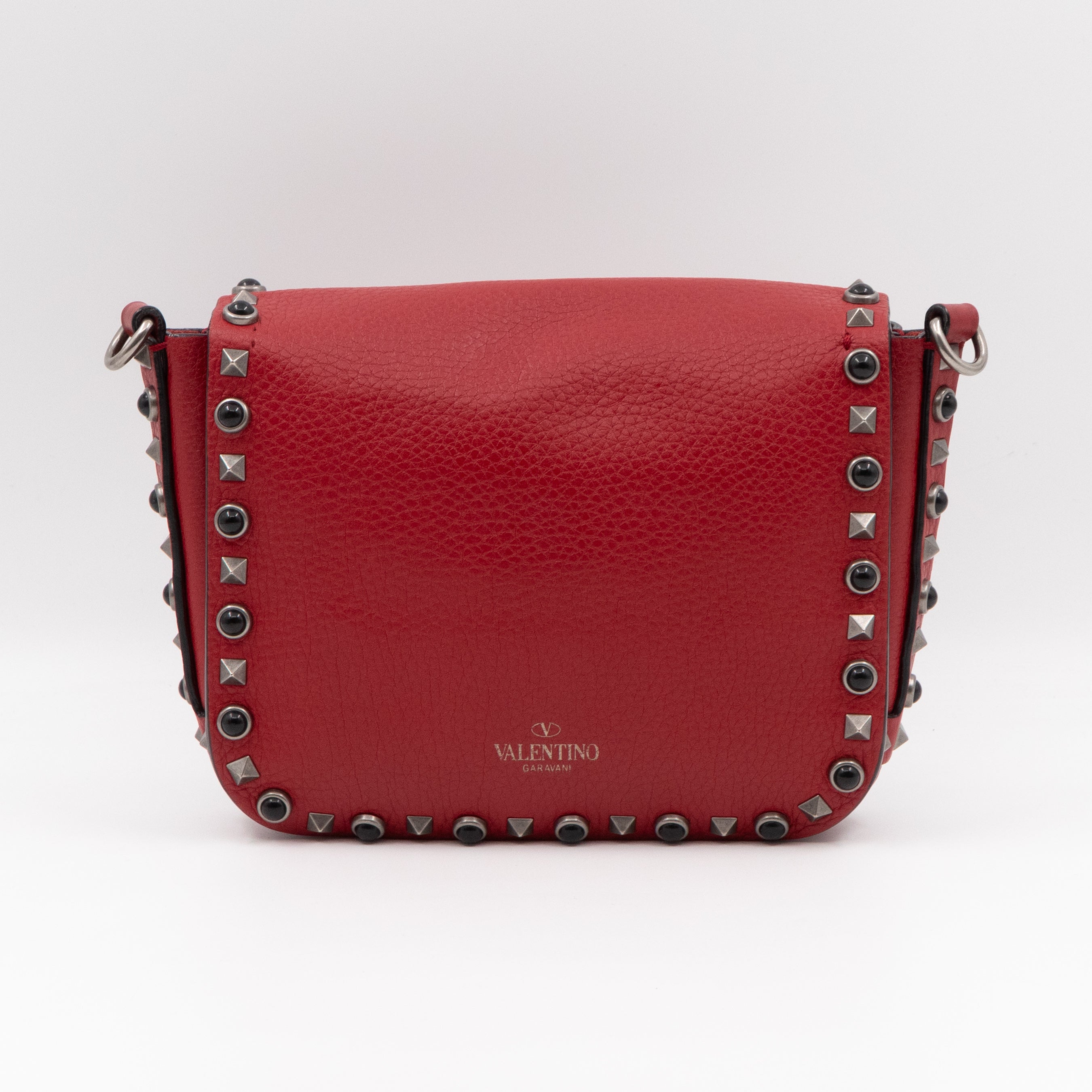 Rockstud Flap Bag Guitar Strap Red Leather