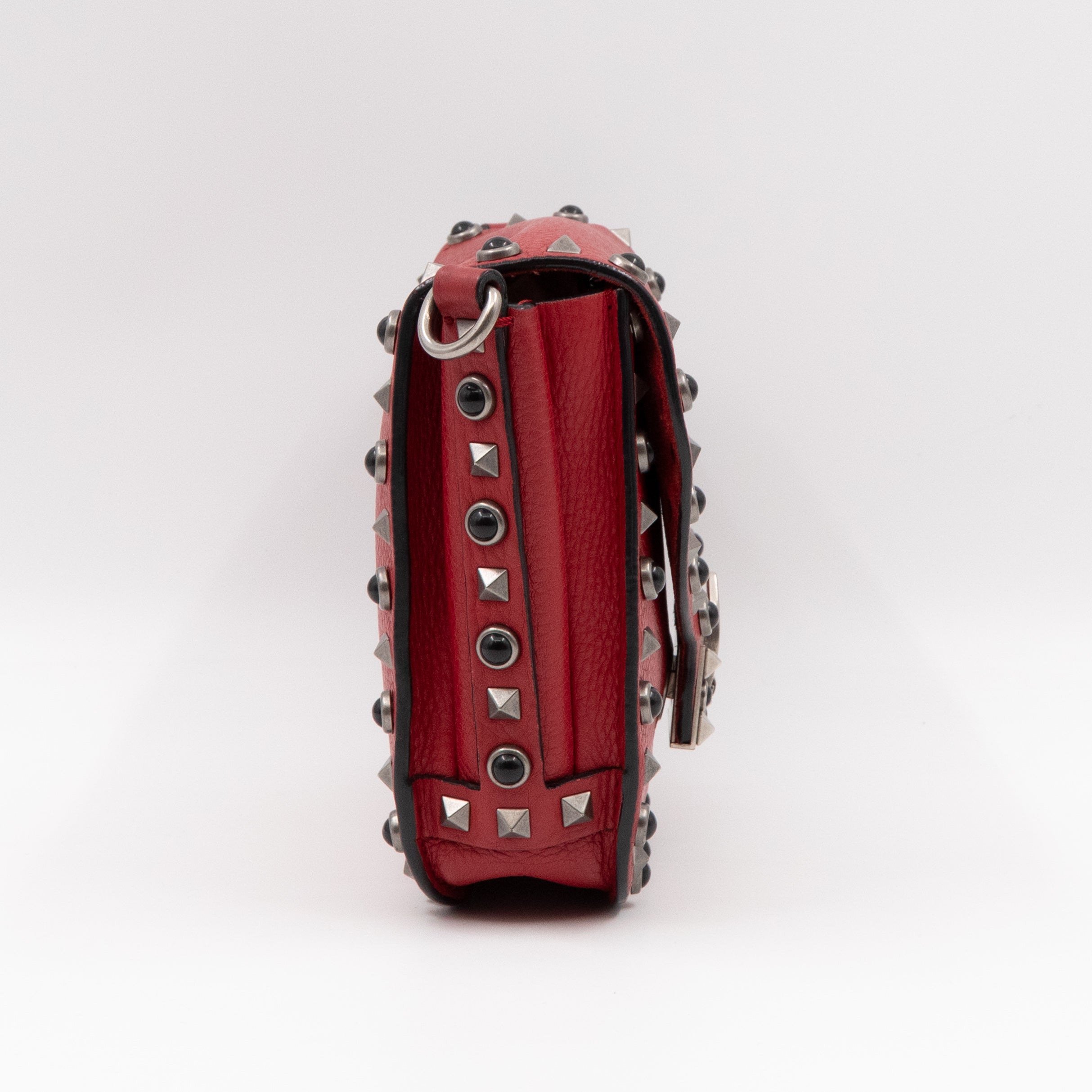 Rockstud Flap Bag Guitar Strap Red Leather