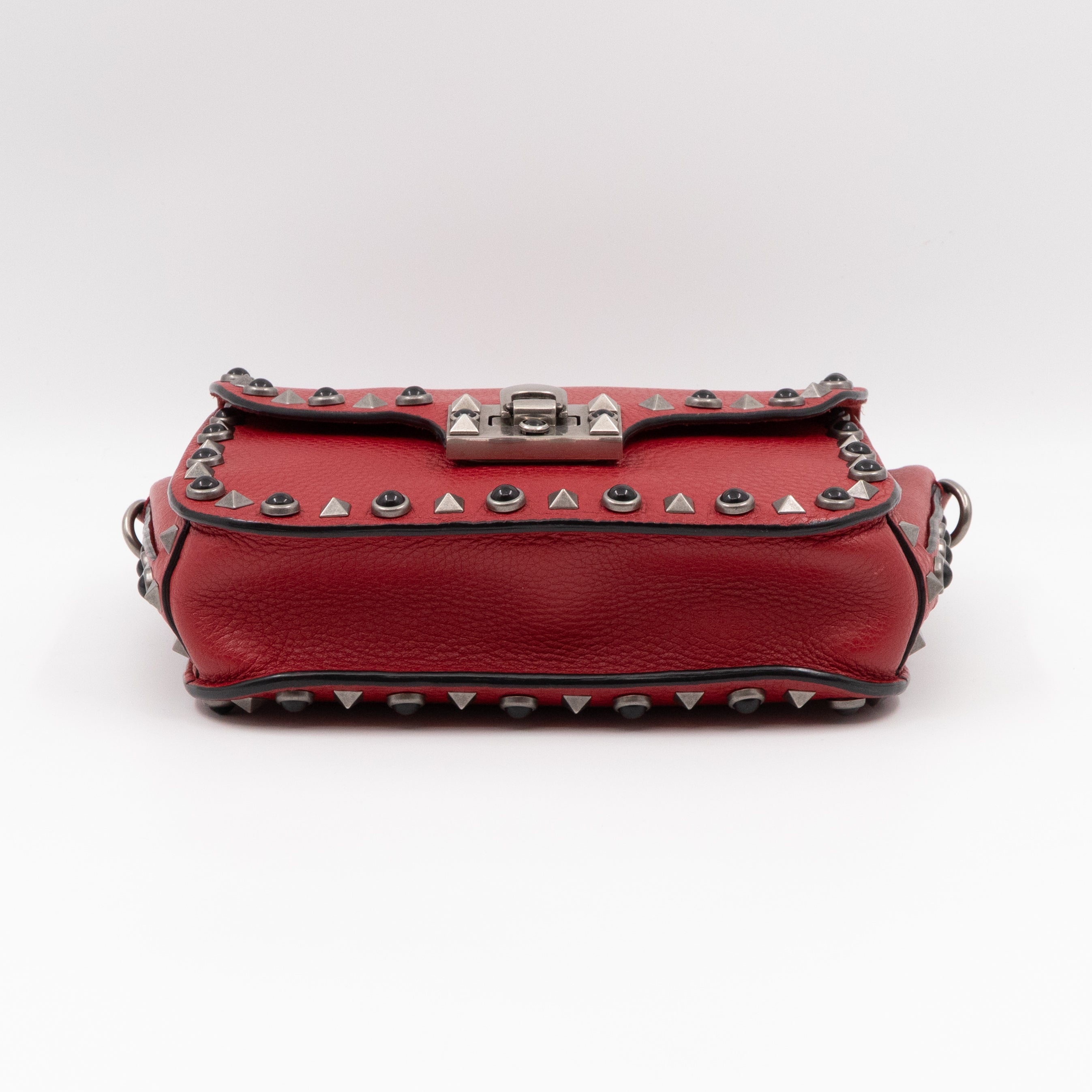 Rockstud Flap Bag Guitar Strap Red Leather