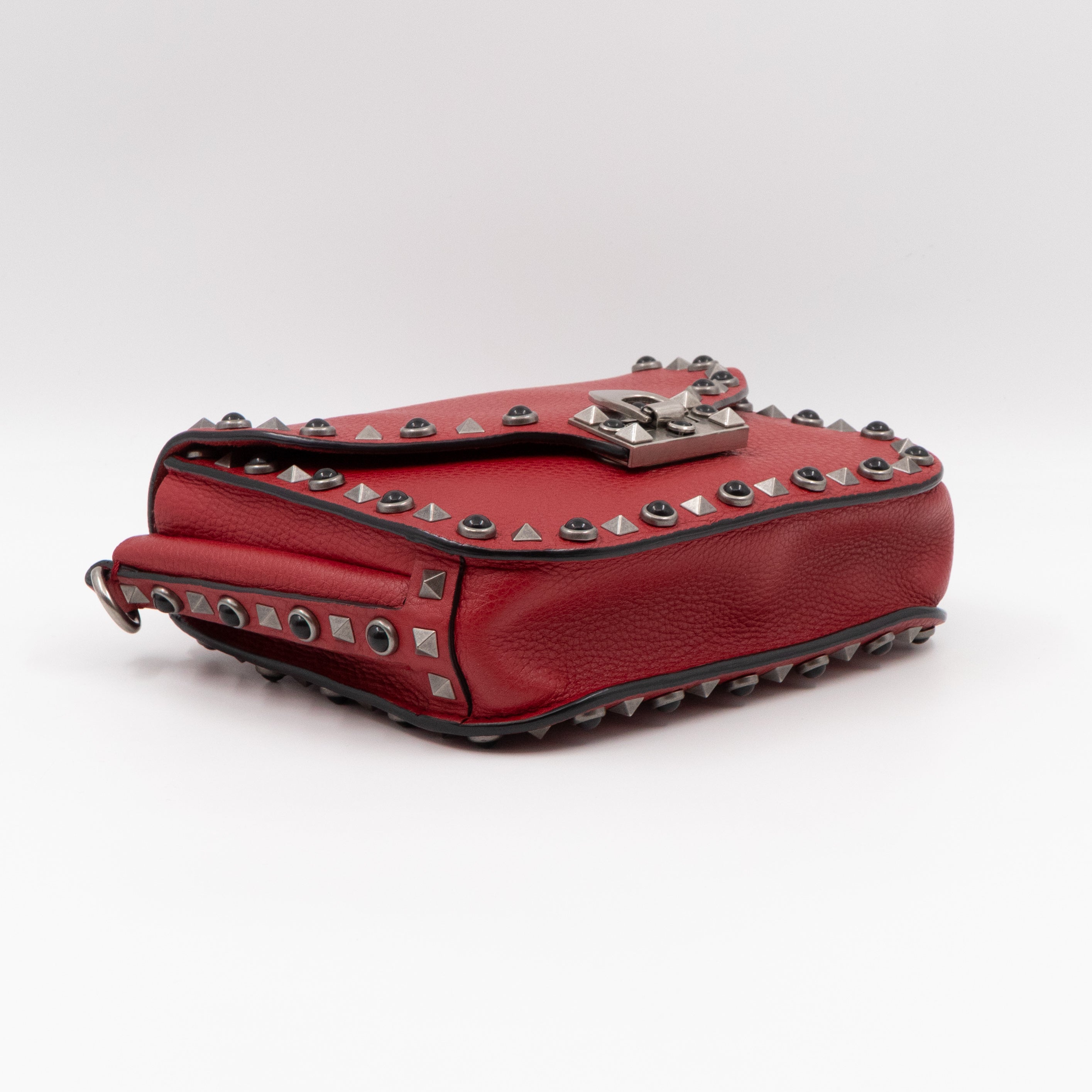 Rockstud Flap Bag Guitar Strap Red Leather