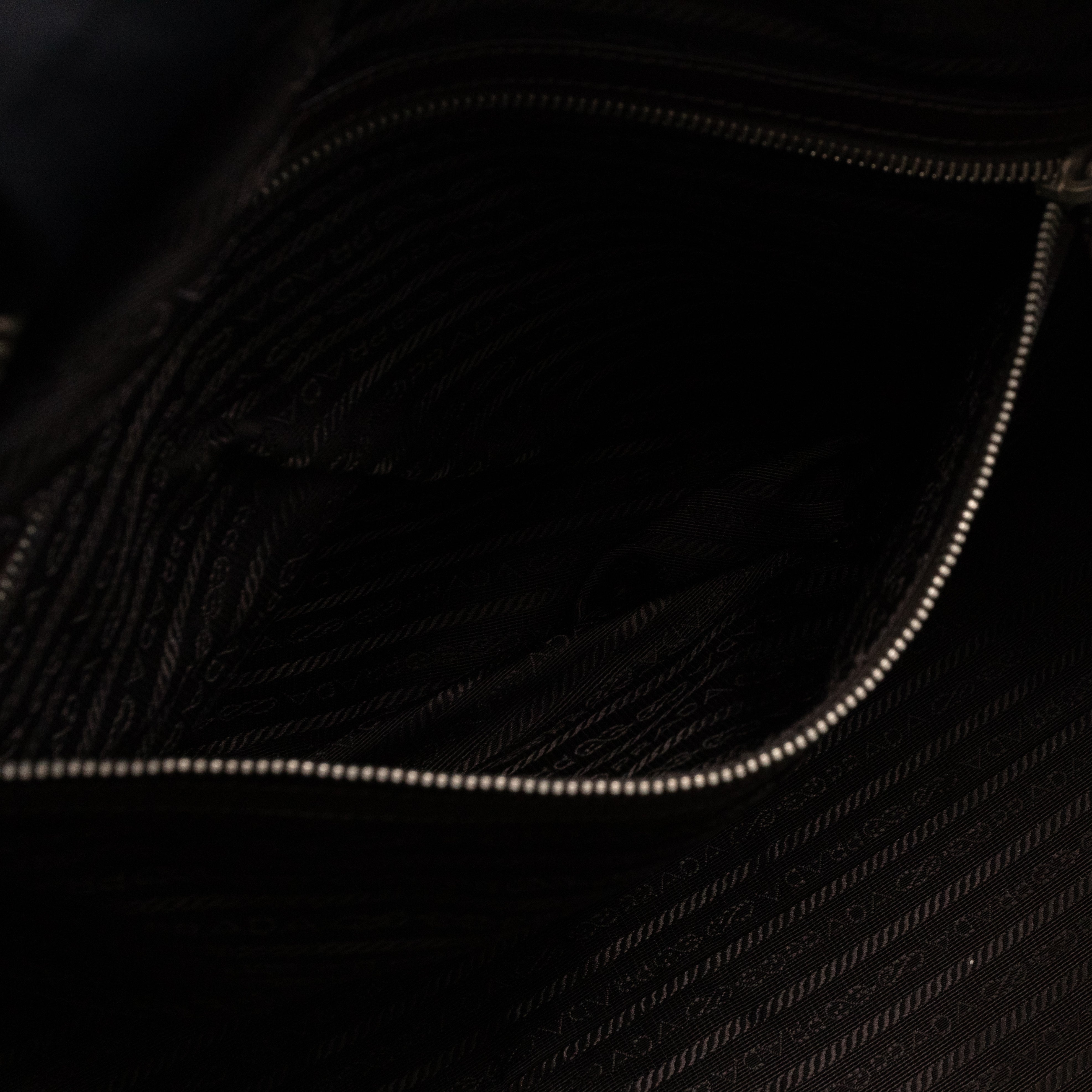 Duffle Green Nylon and Brown Leather Travel Bag