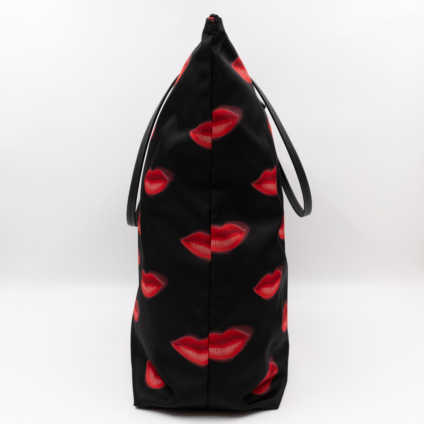 Tessuto Nylon Shopping Tote Stampato Lips