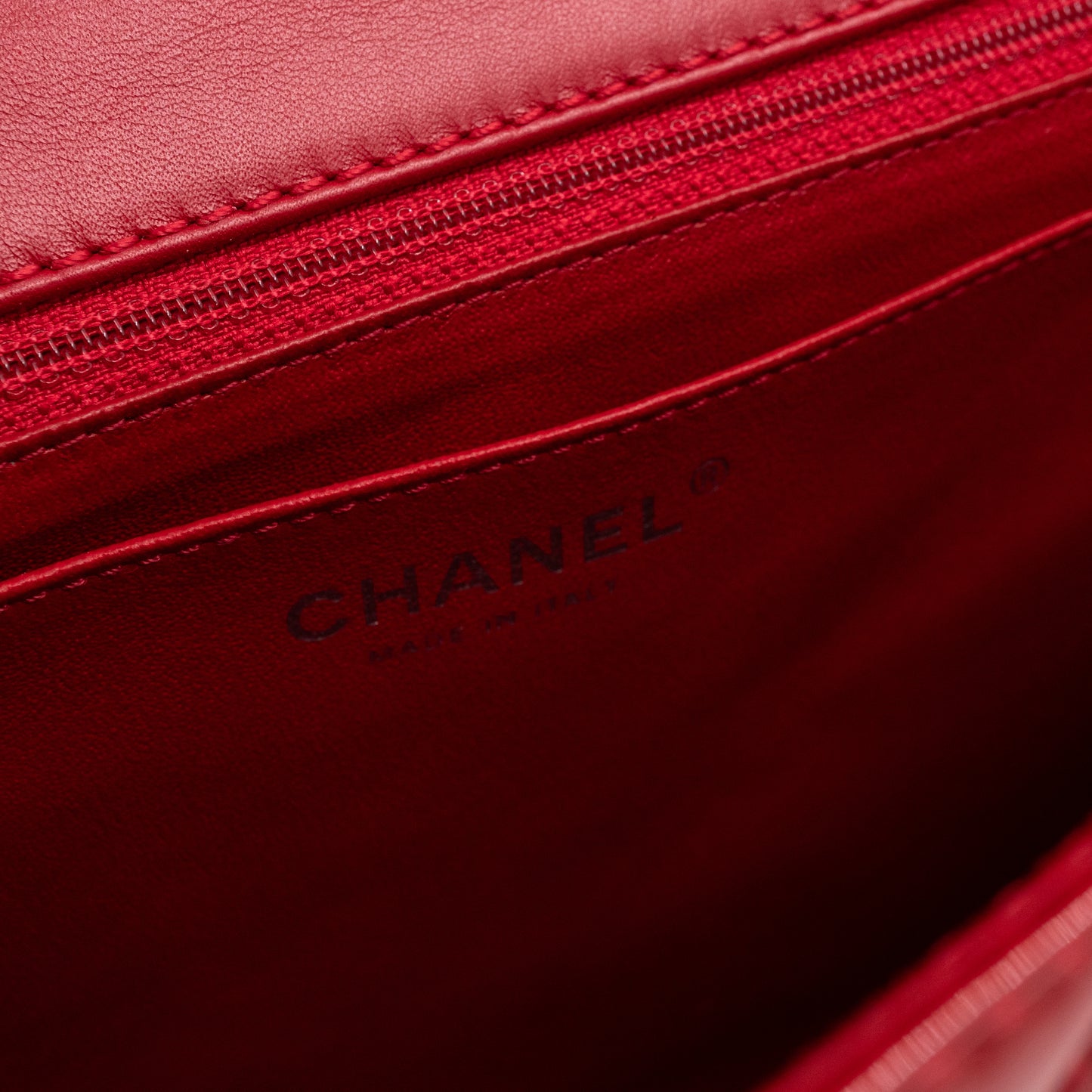 Classic Single Flap Jumbo Red Patent Silver