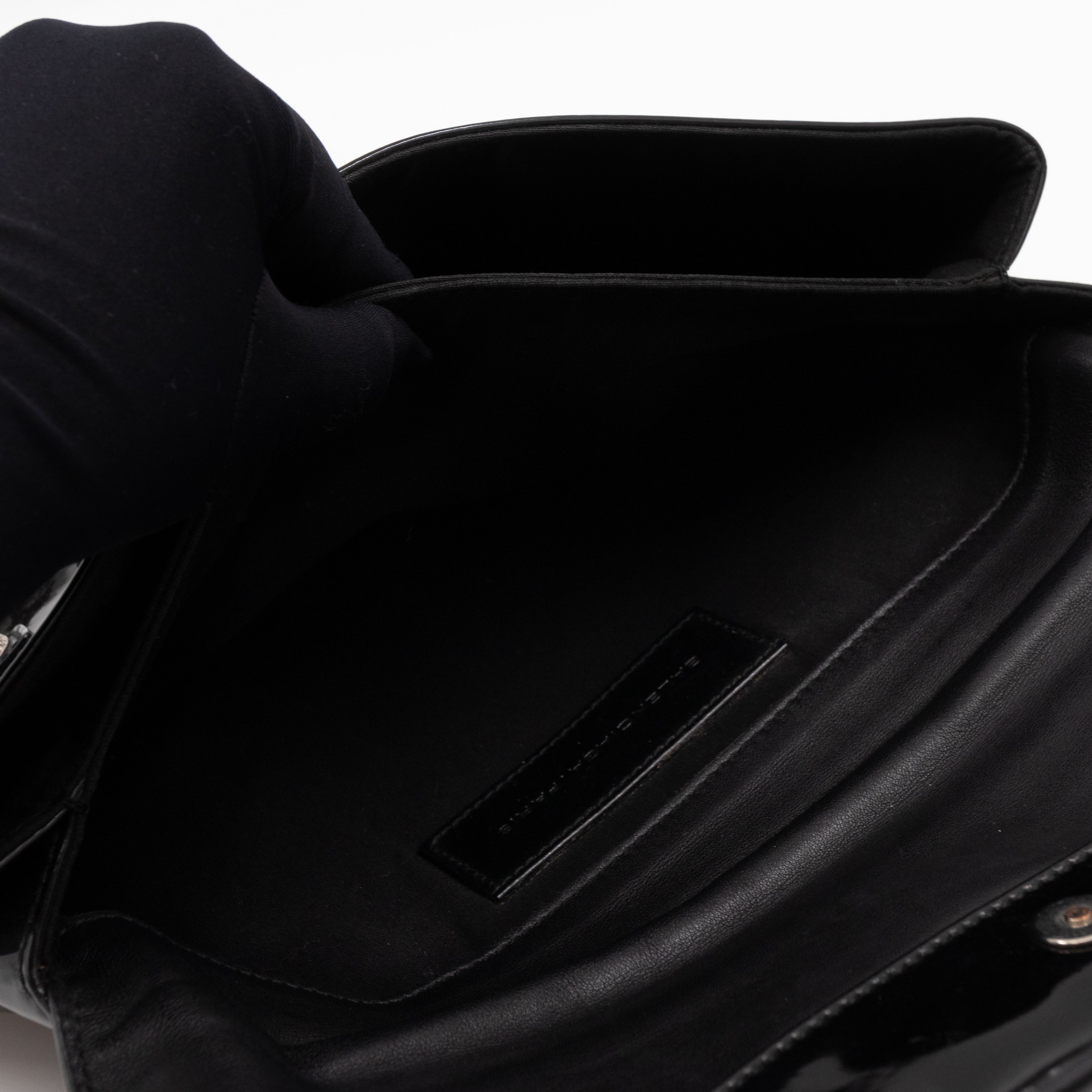 Giant 12 Fold Over Clutch Black Patent Leather