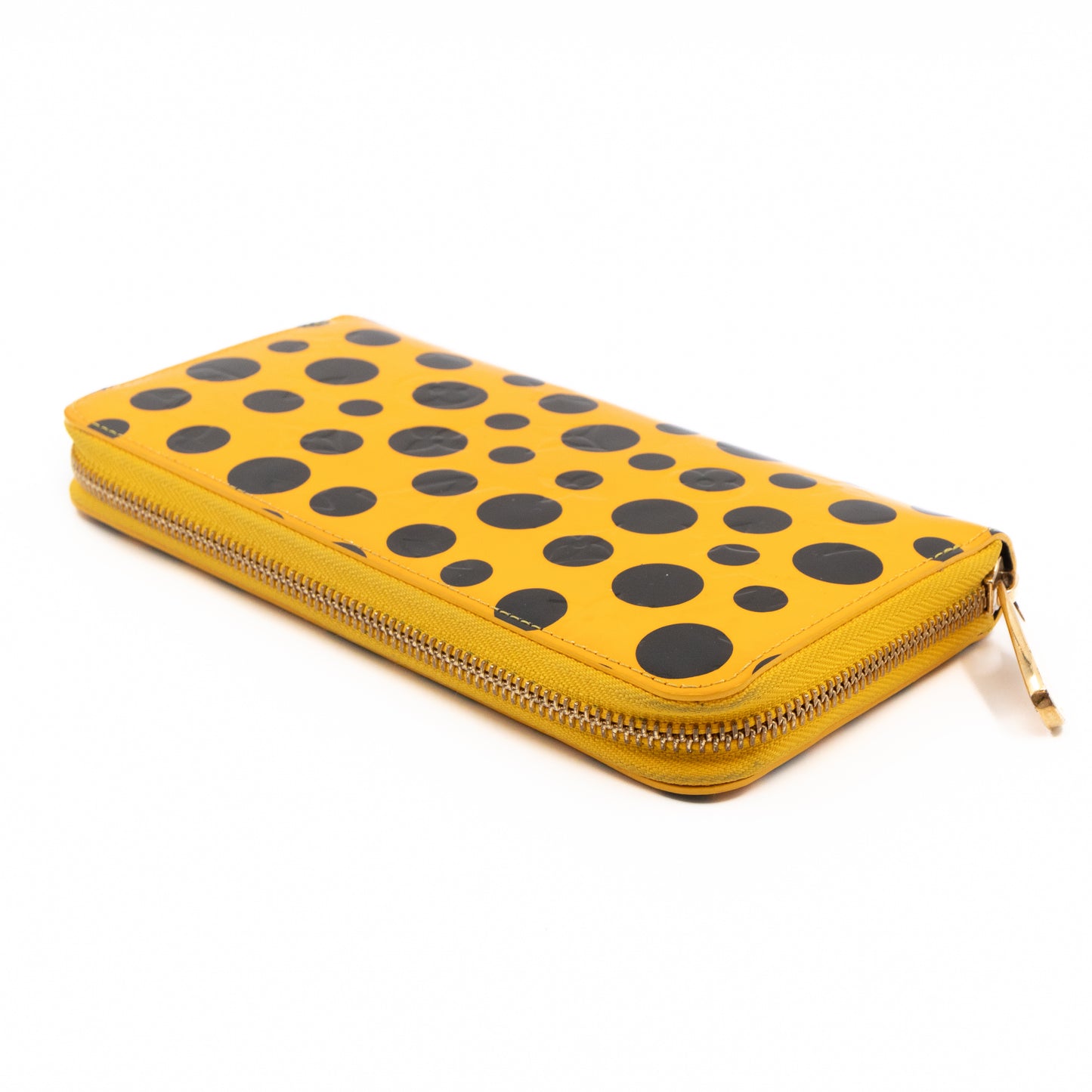 Zippy Wallet Vernis Dots Infinity Yellow