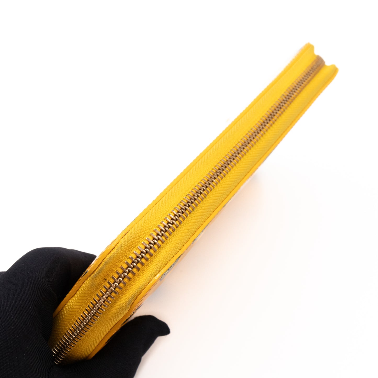 Zippy Wallet Vernis Dots Infinity Yellow