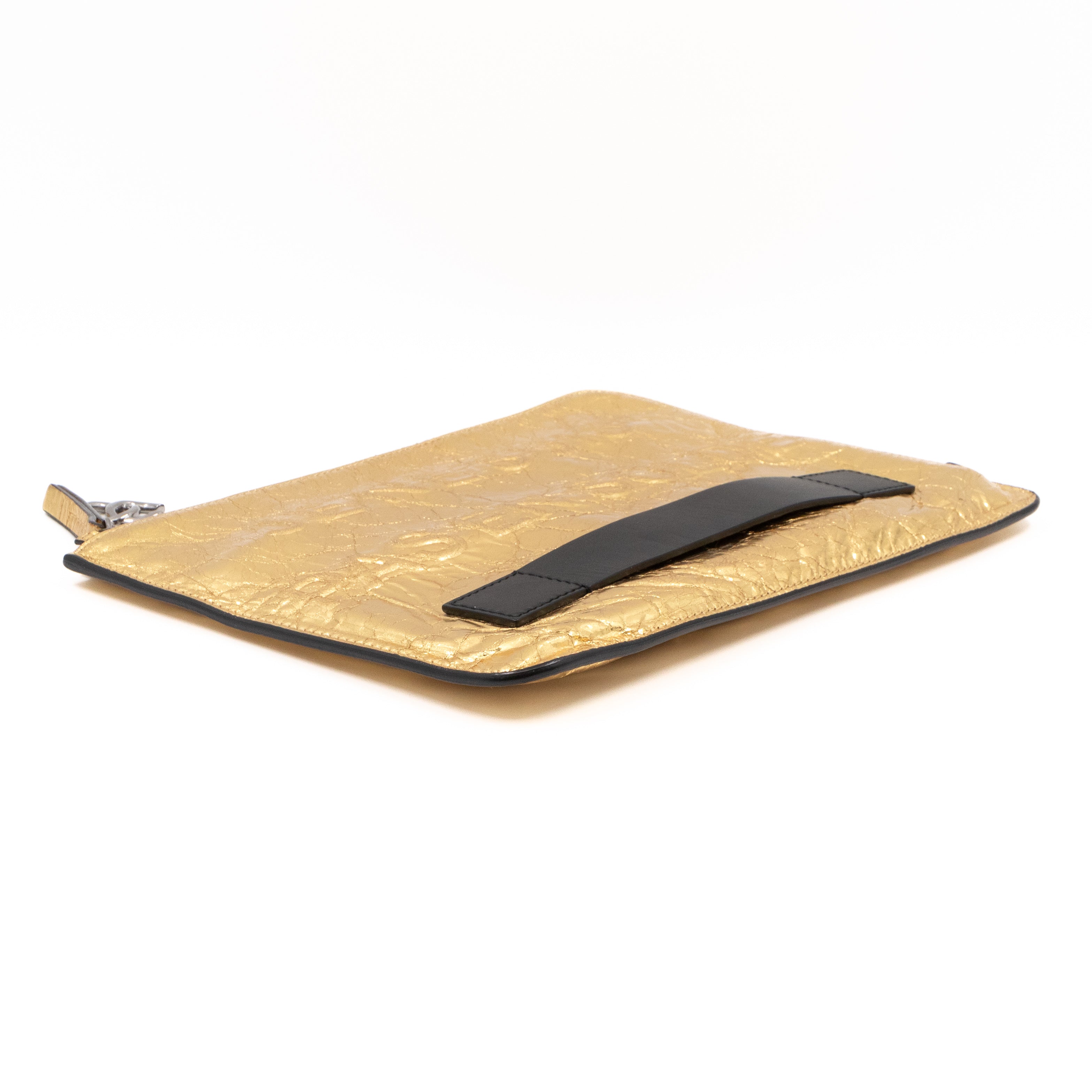 Je Ne Suis Pas En Solde Clutch Gold Metallic Leather