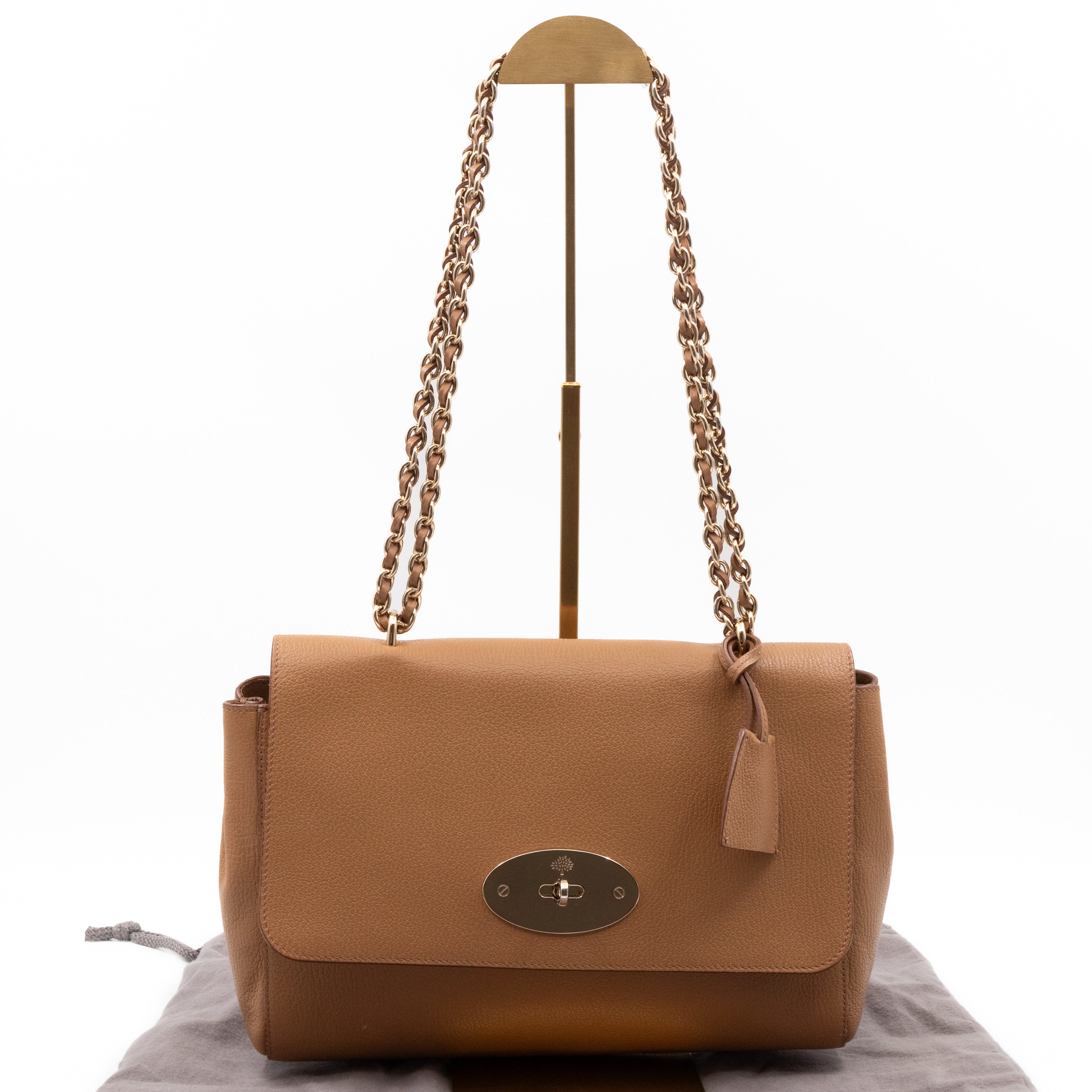 Lily Medium Deer Brown Leather Gold