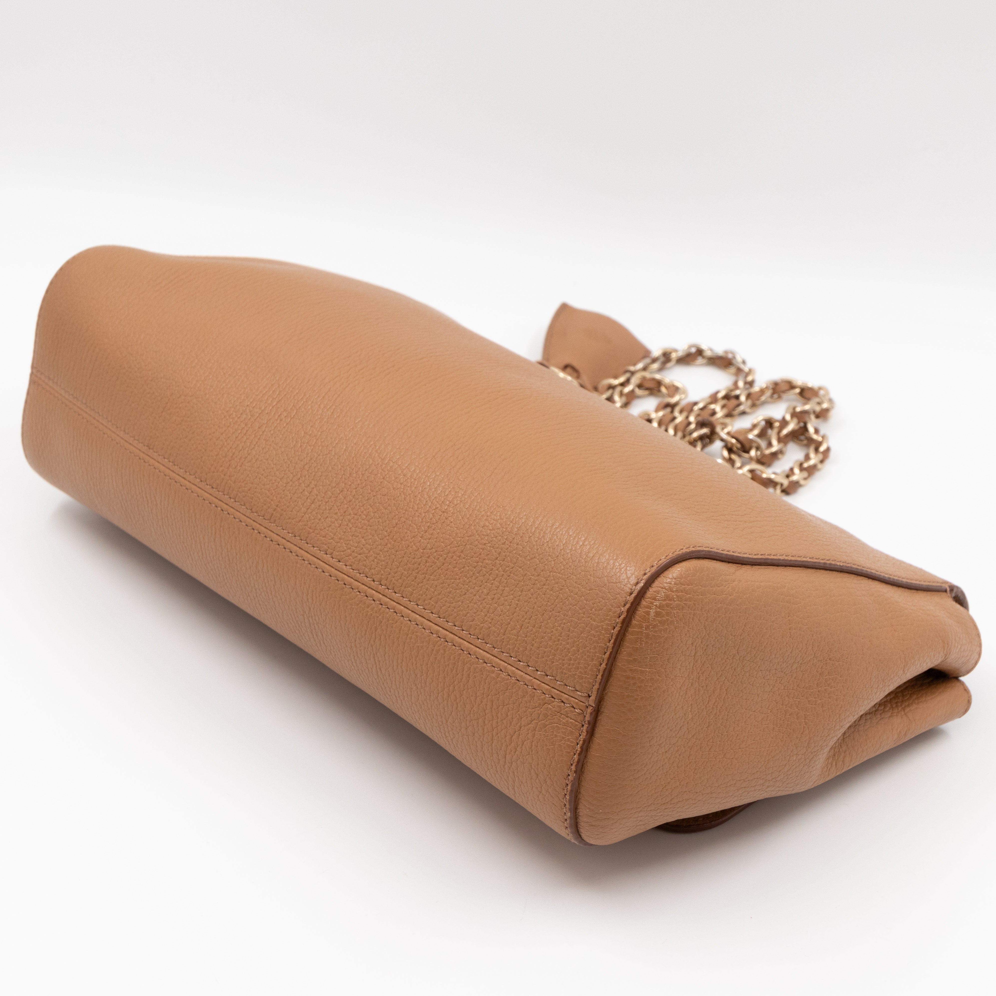 Lily Medium Deer Brown Leather Gold