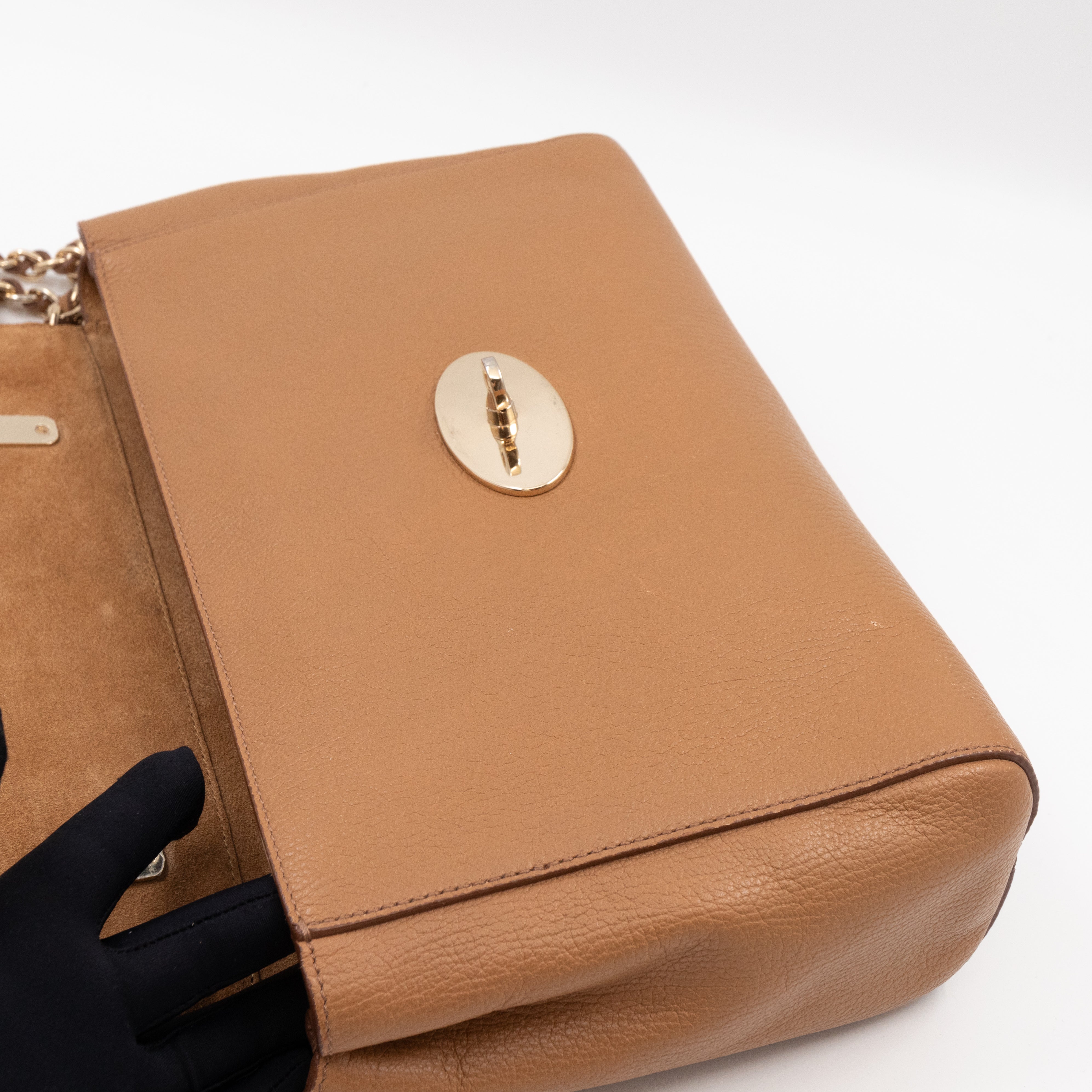 Lily Medium Deer Brown Leather Gold