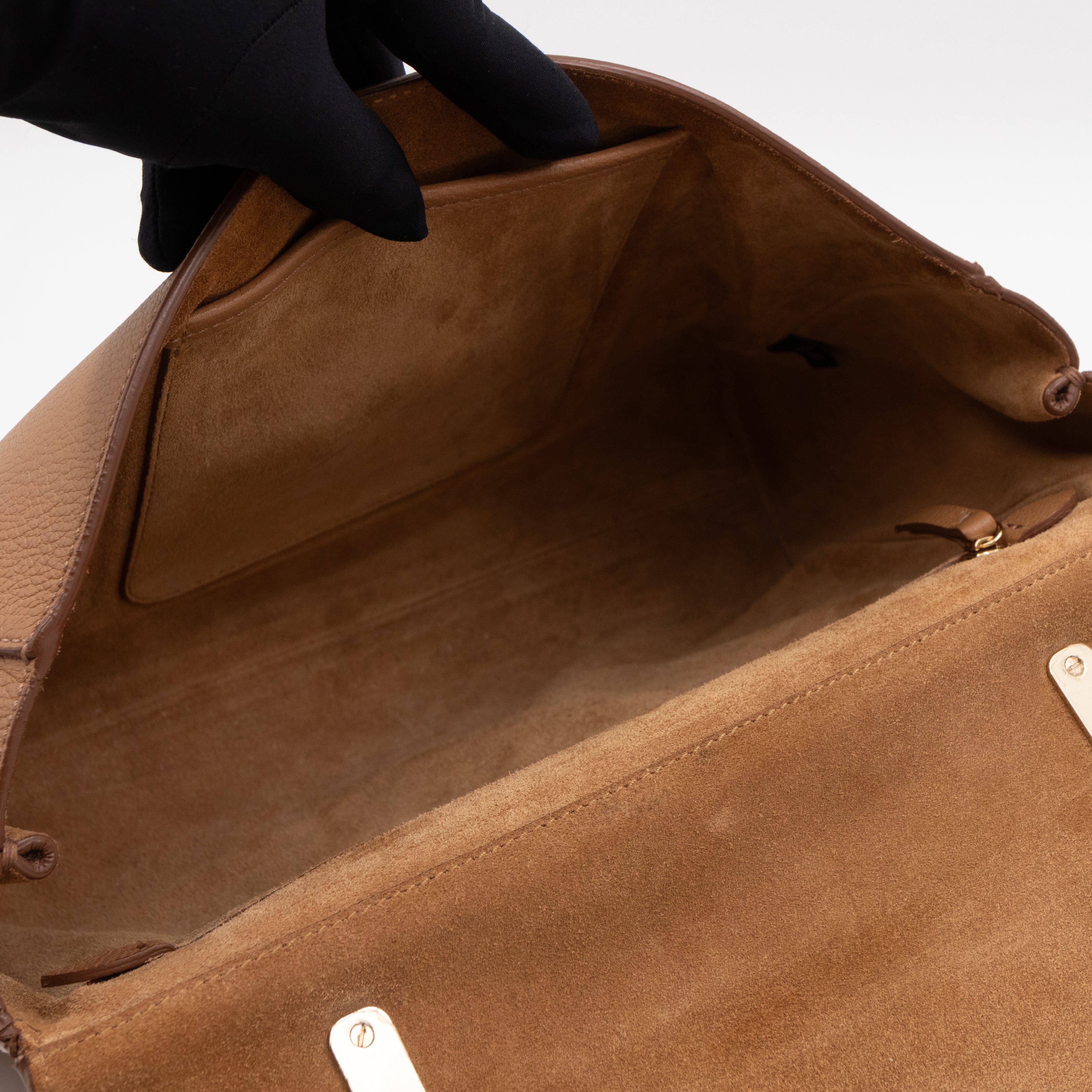 Lily Medium Deer Brown Leather Gold