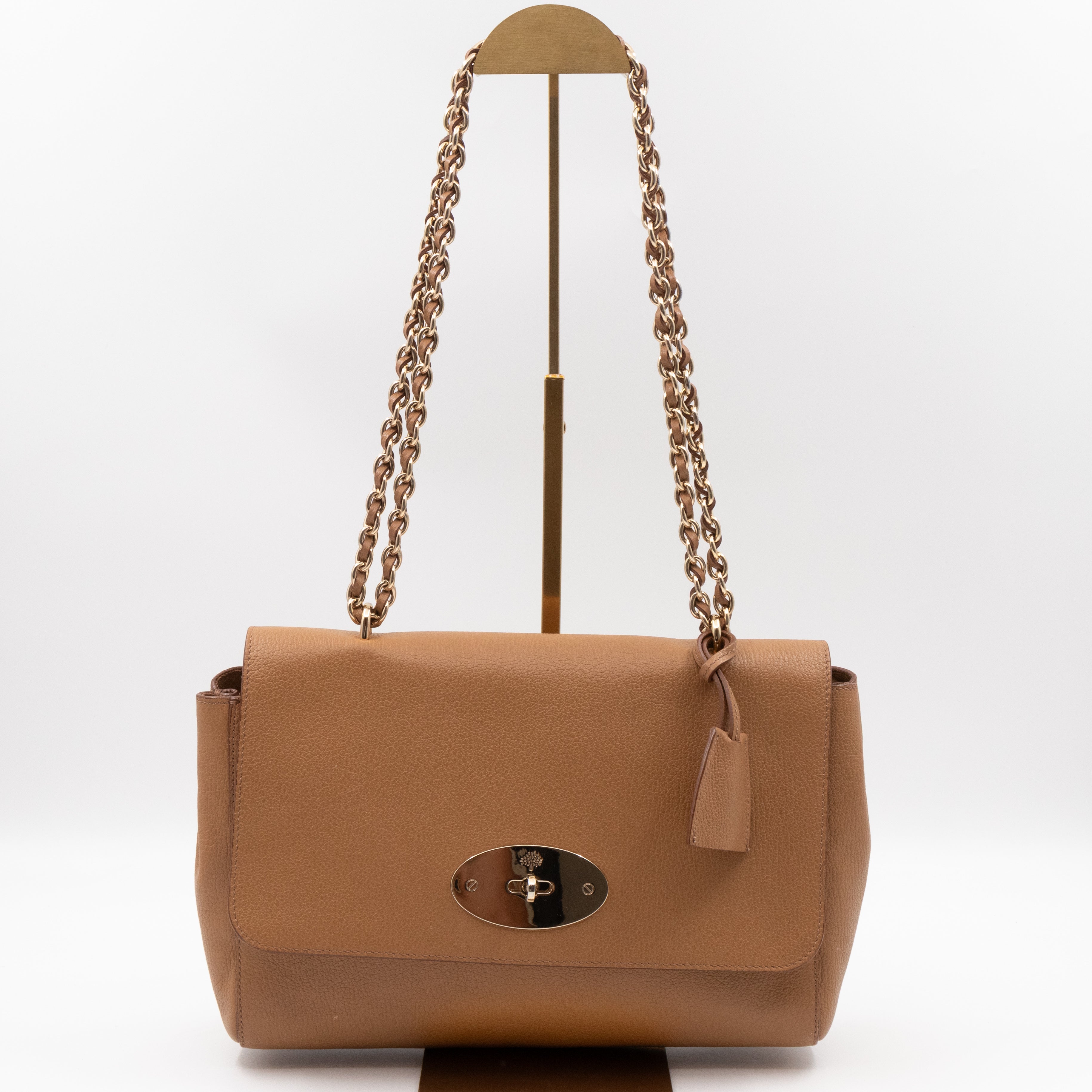 Lily Medium Deer Brown Leather Gold