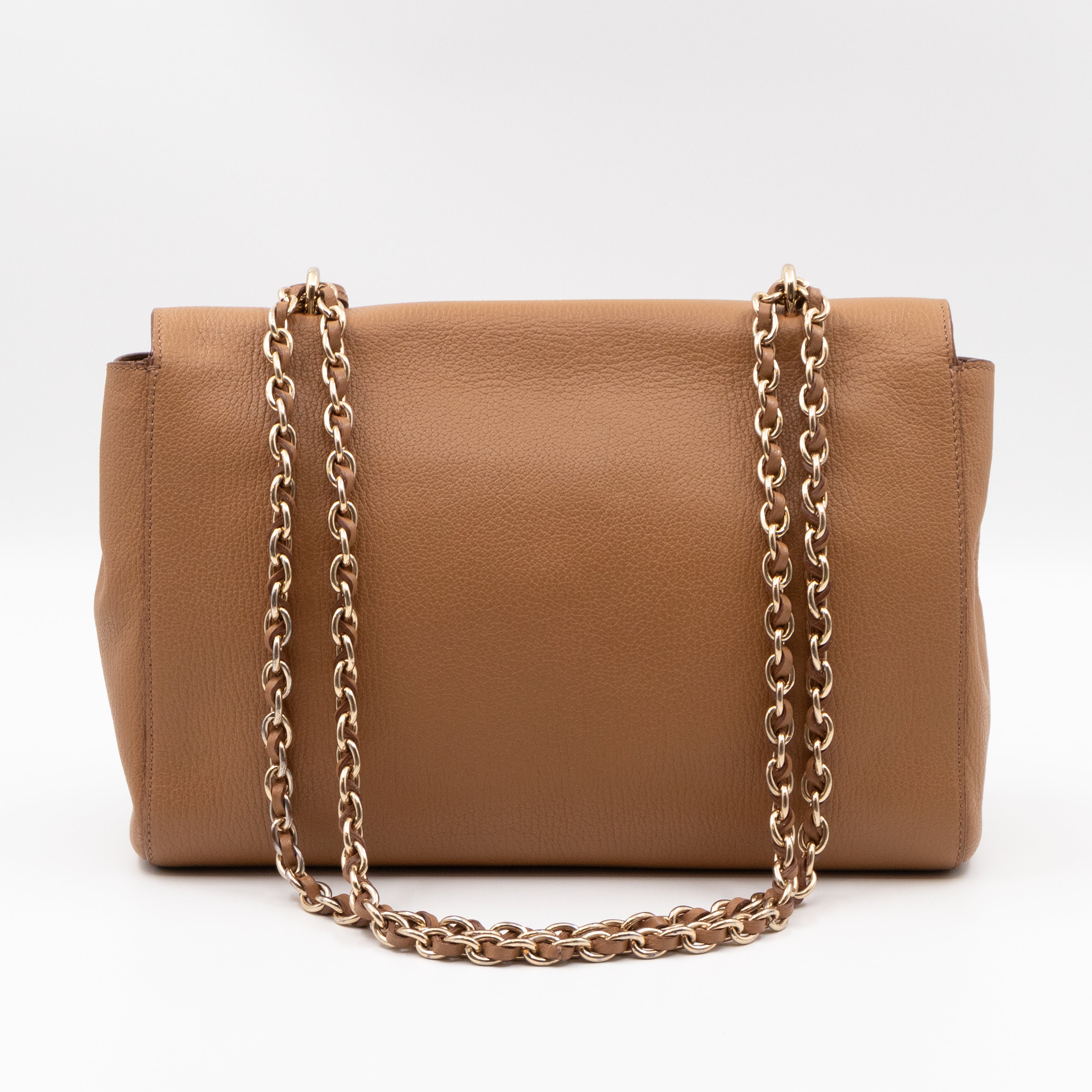 Lily Medium Deer Brown Leather Gold