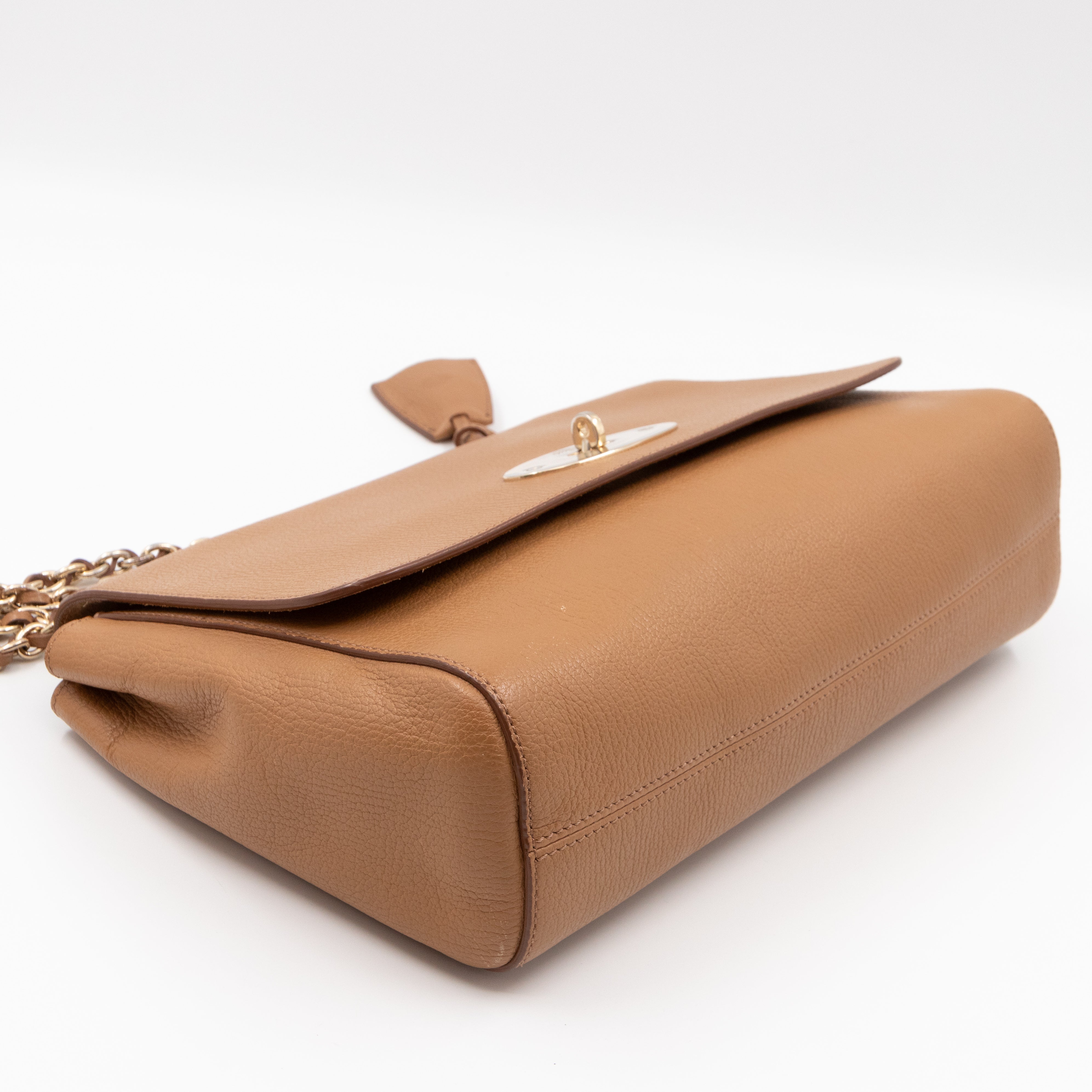 Lily Medium Deer Brown Leather Gold