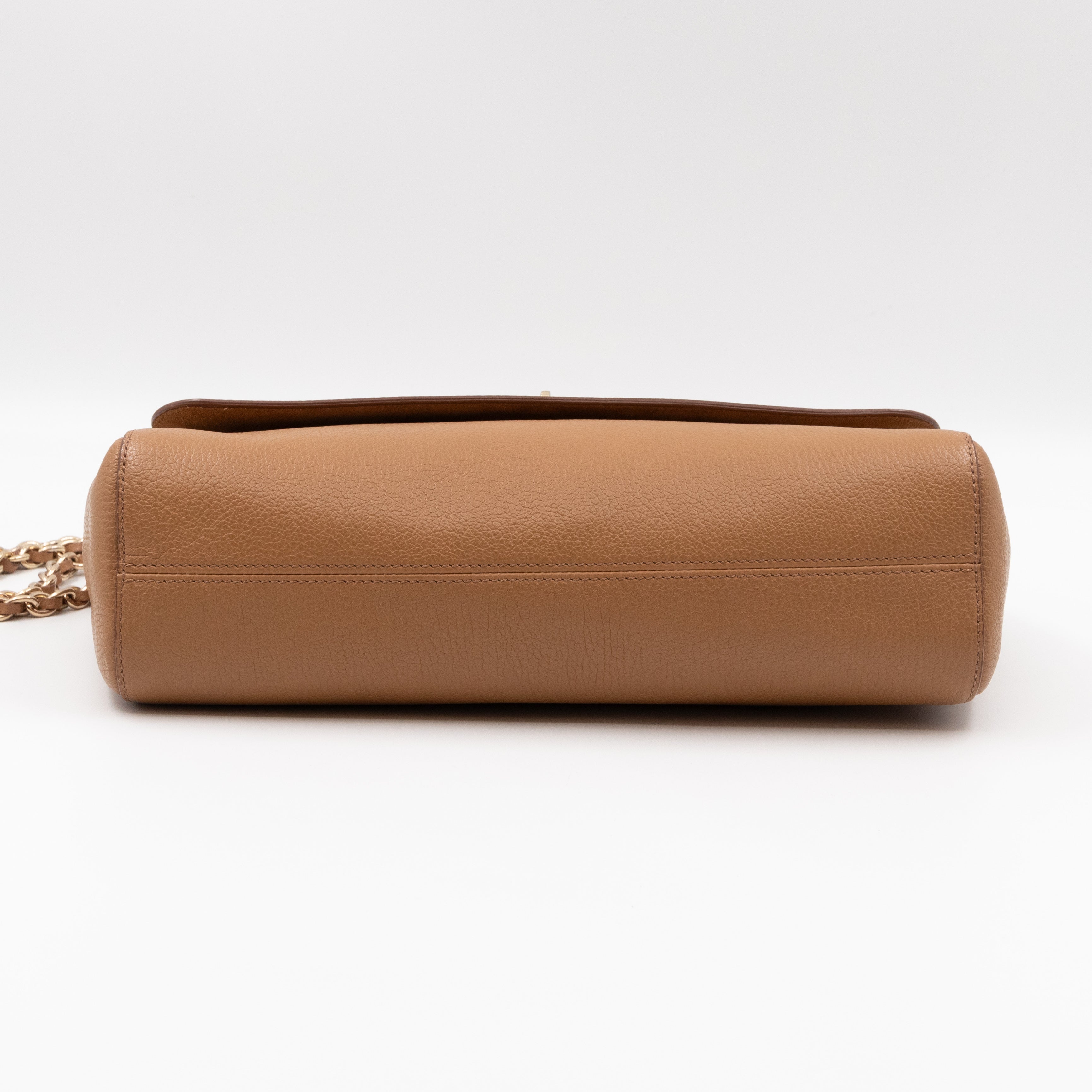 Lily Medium Deer Brown Leather Gold