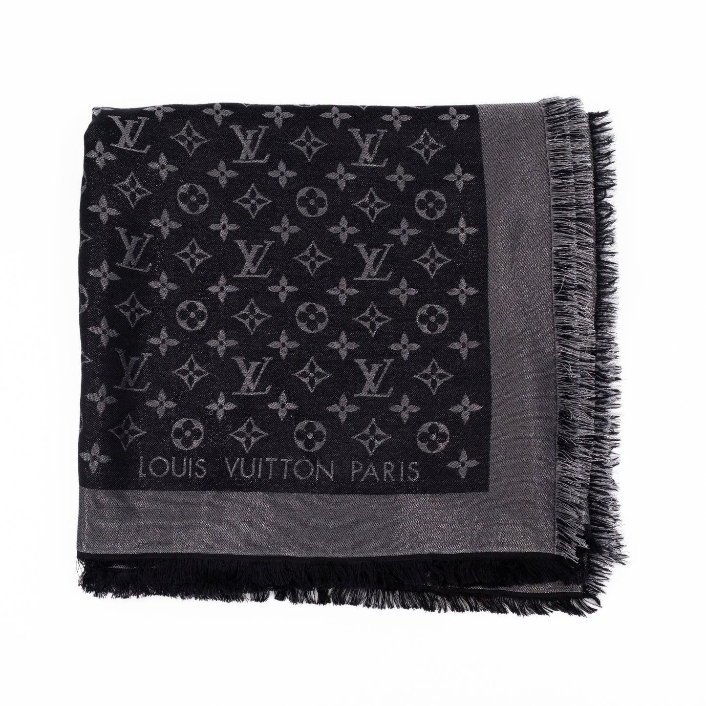 Monogram Shine Shawl Black