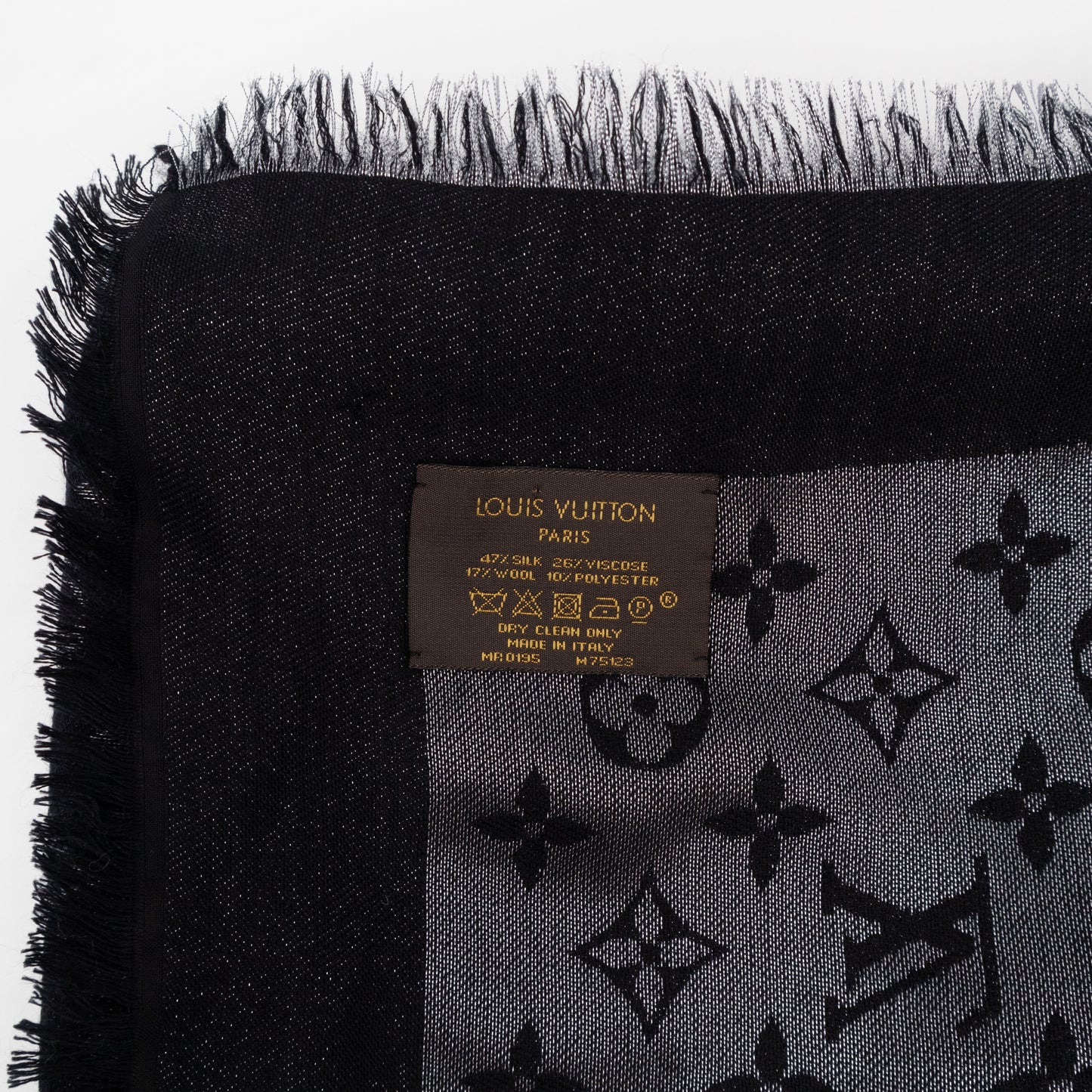 Monogram Shine Shawl Black