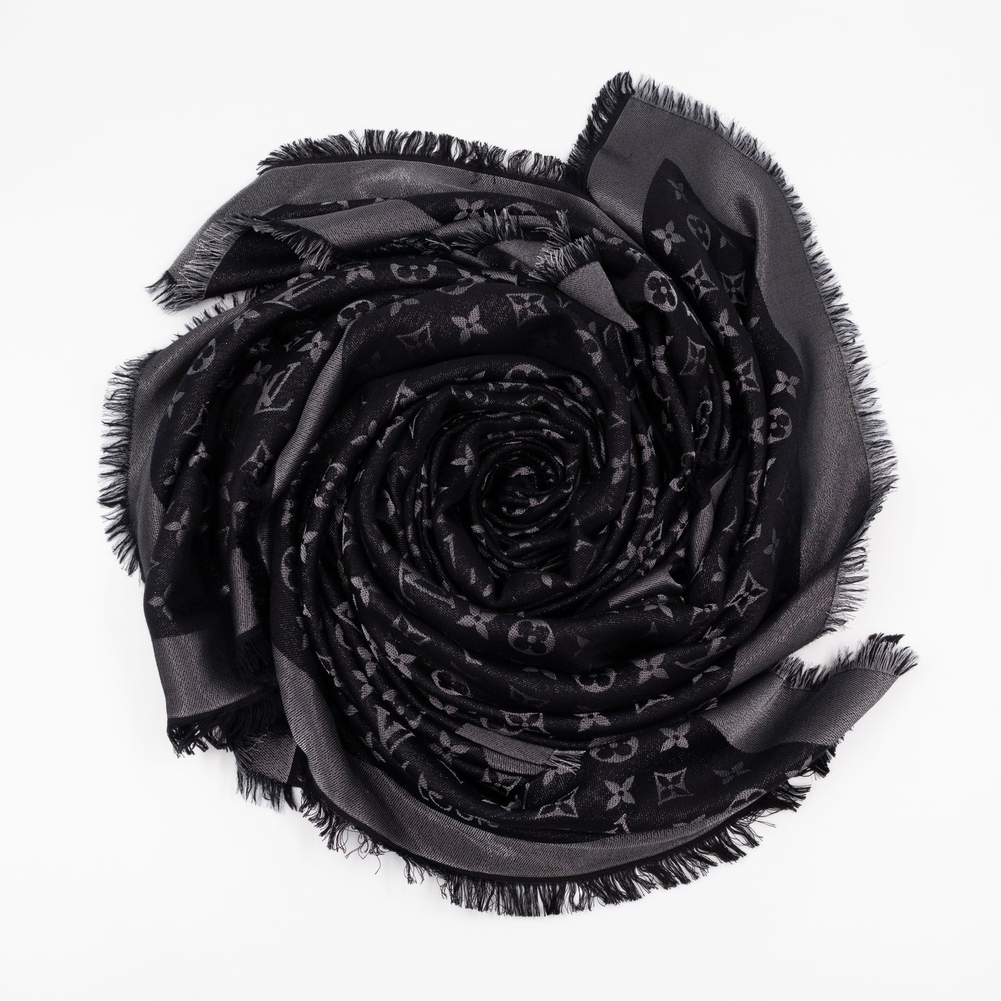 Monogram Shine Shawl Black