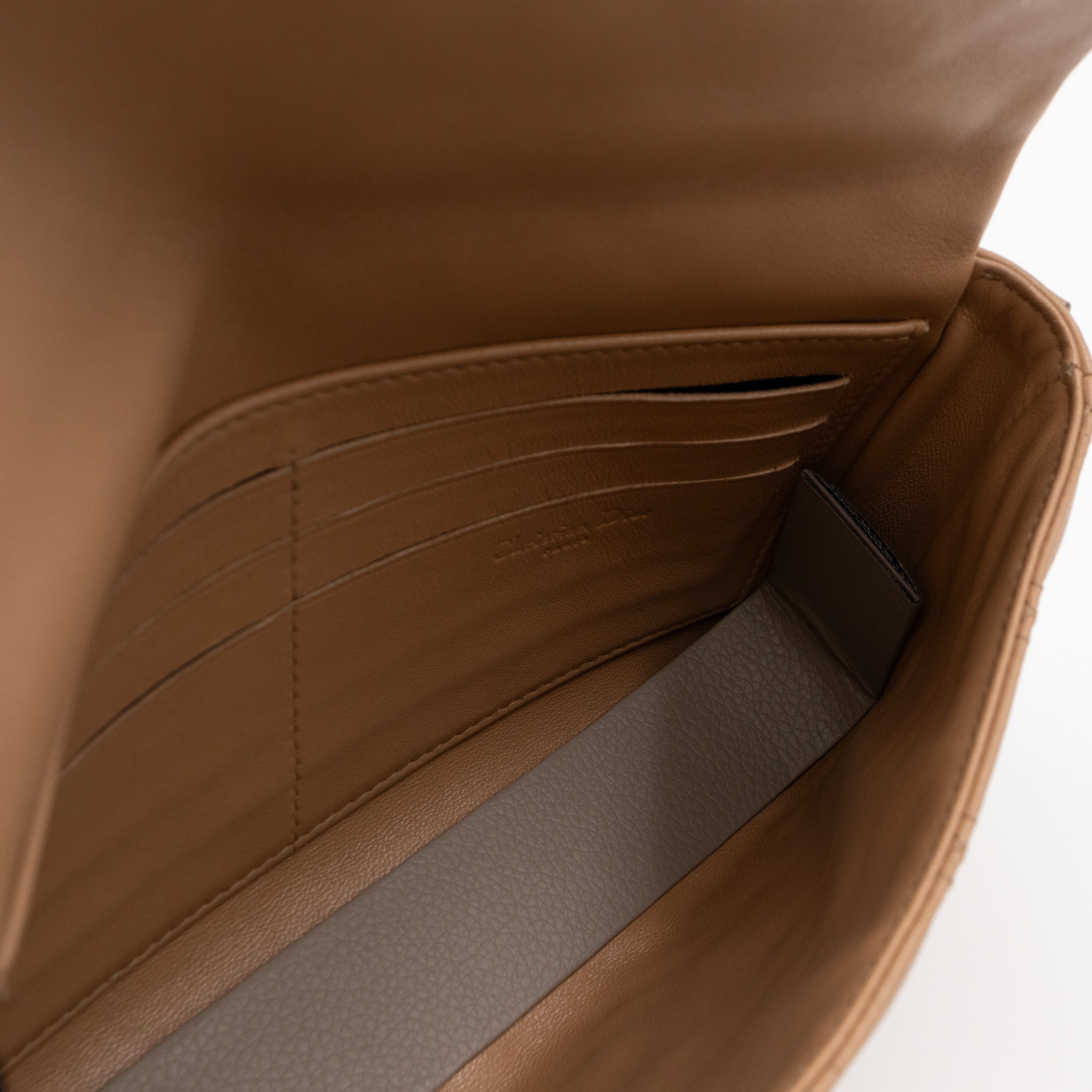 New Lock Pouch Bag Beige Leather