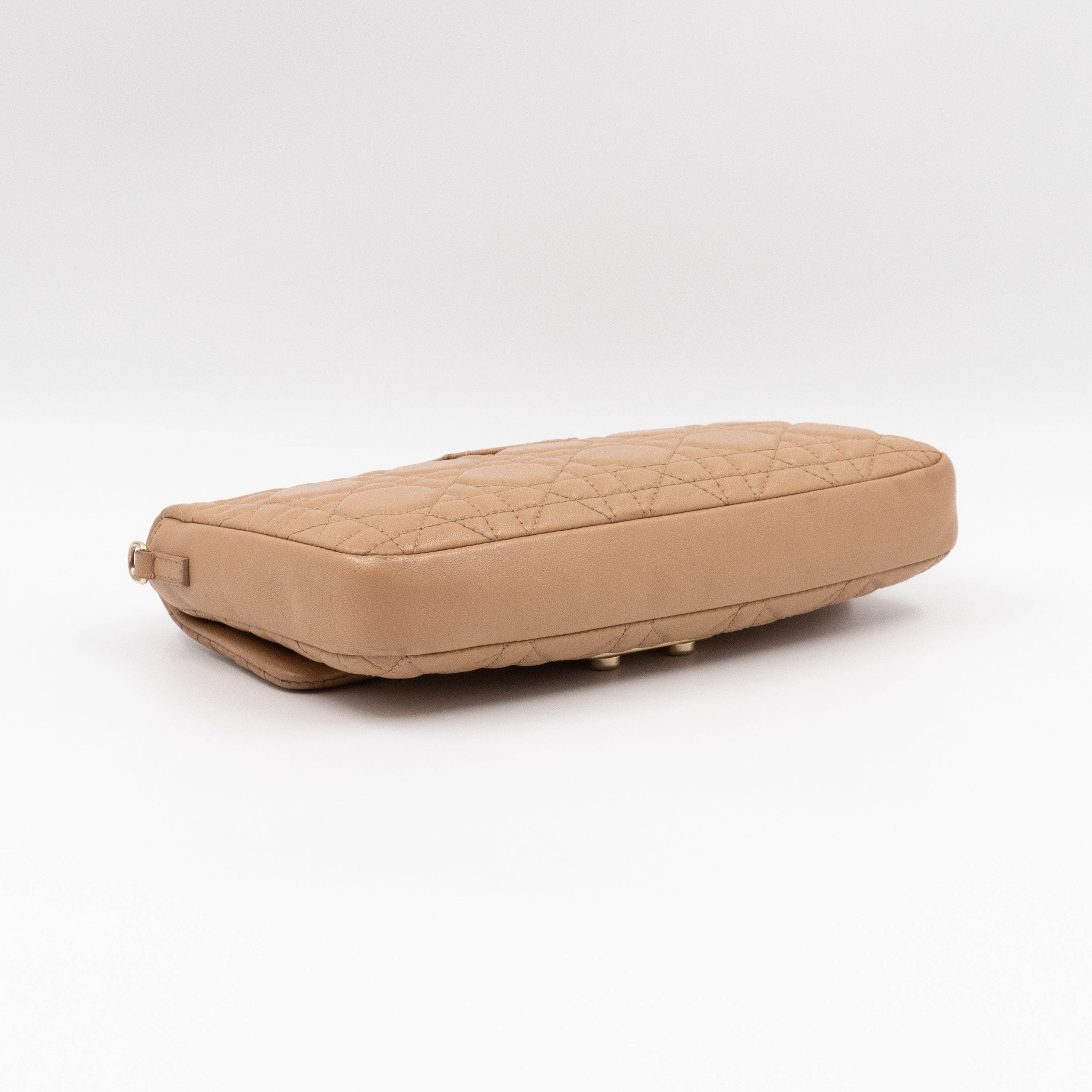 New Lock Pouch Bag Beige Leather