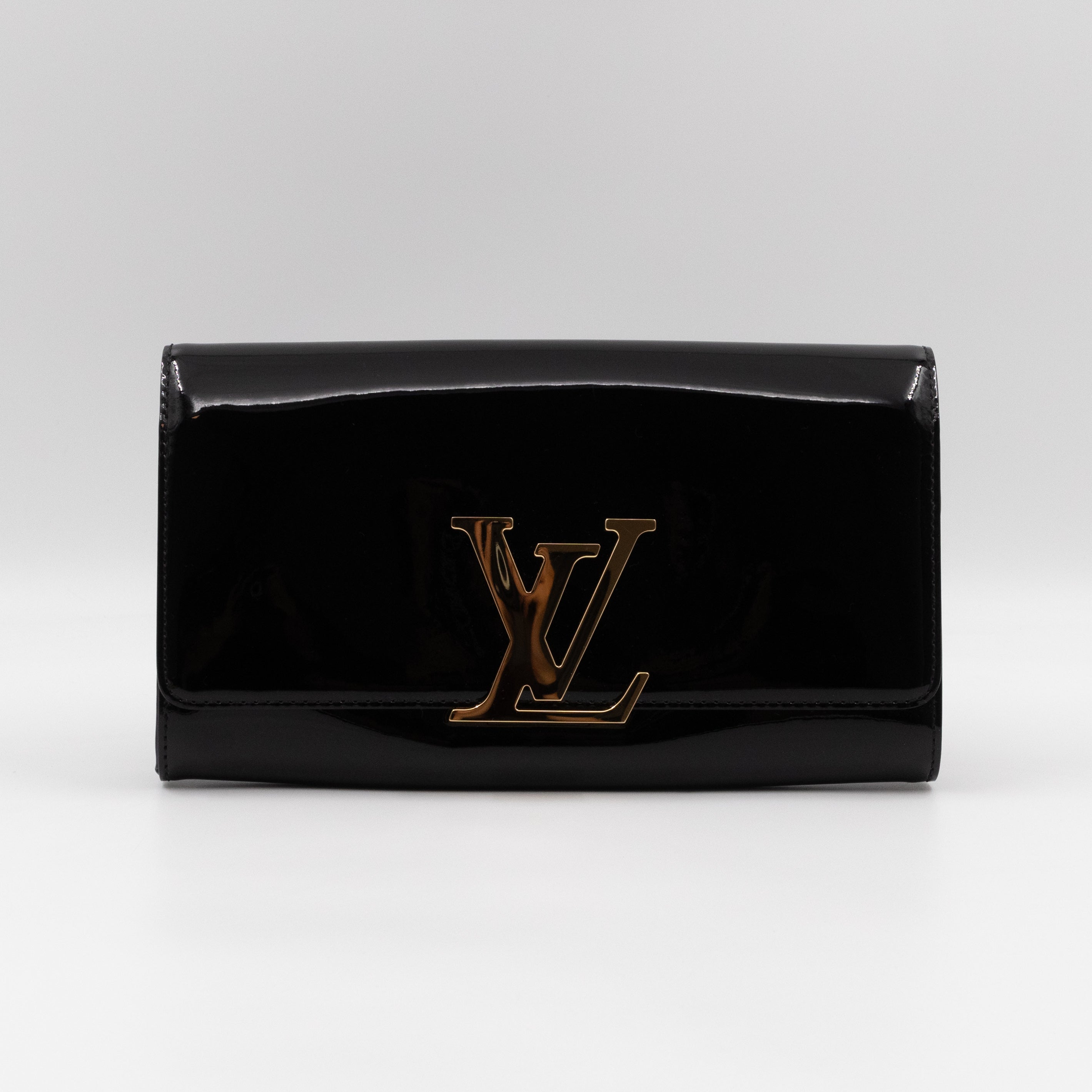 Louise Clutch Black Vernis Gold