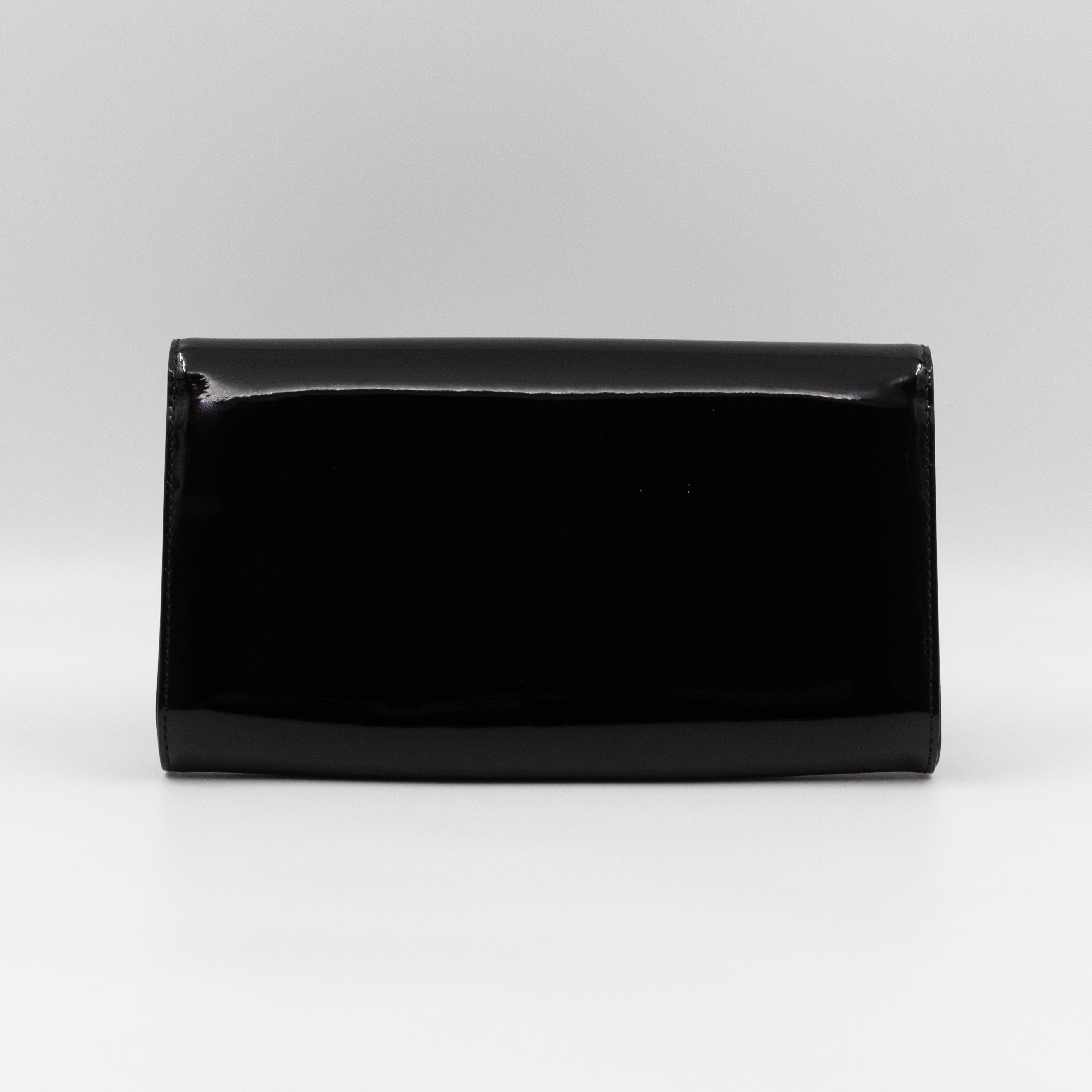 Louise Clutch Black Vernis Gold