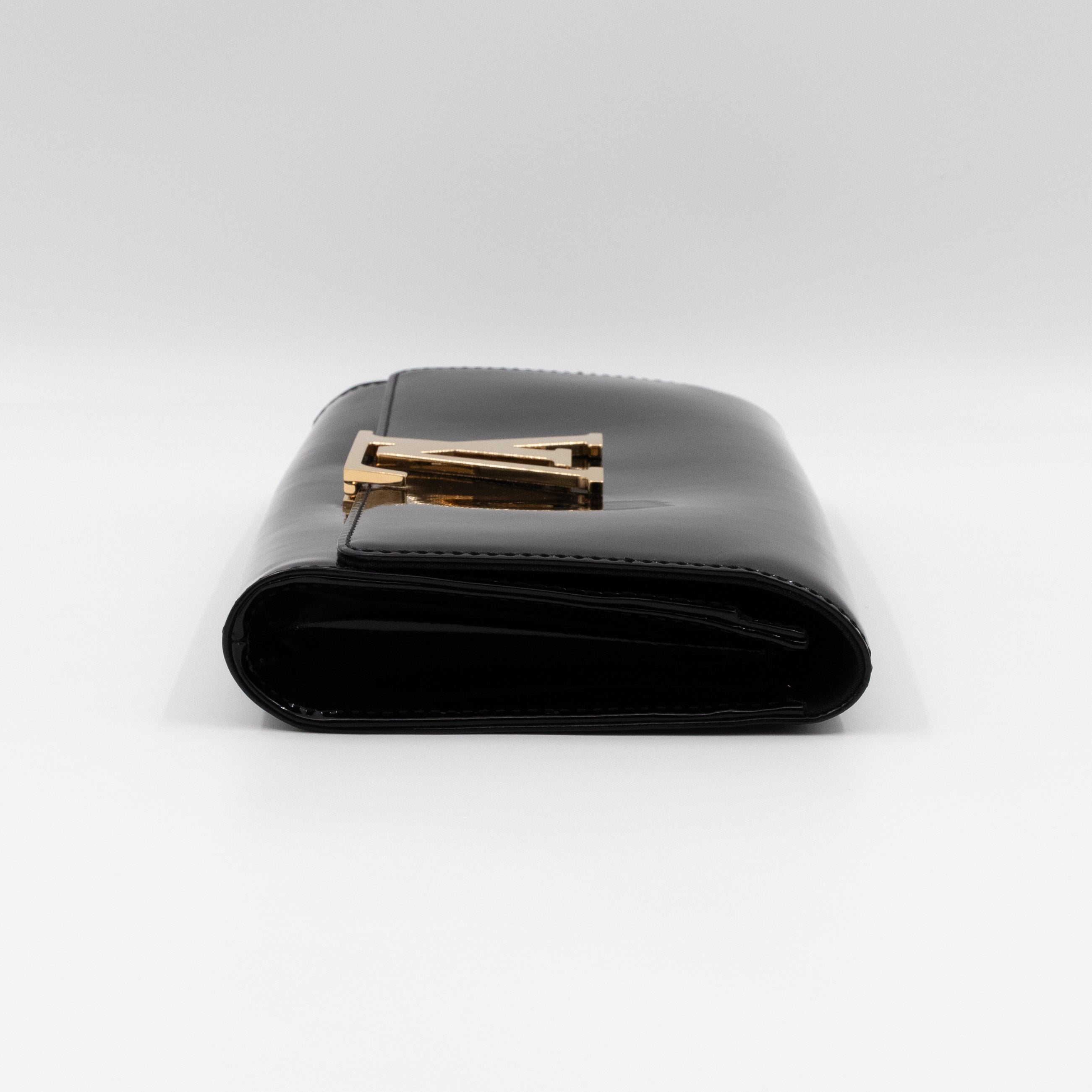 Louise Clutch Black Vernis Gold
