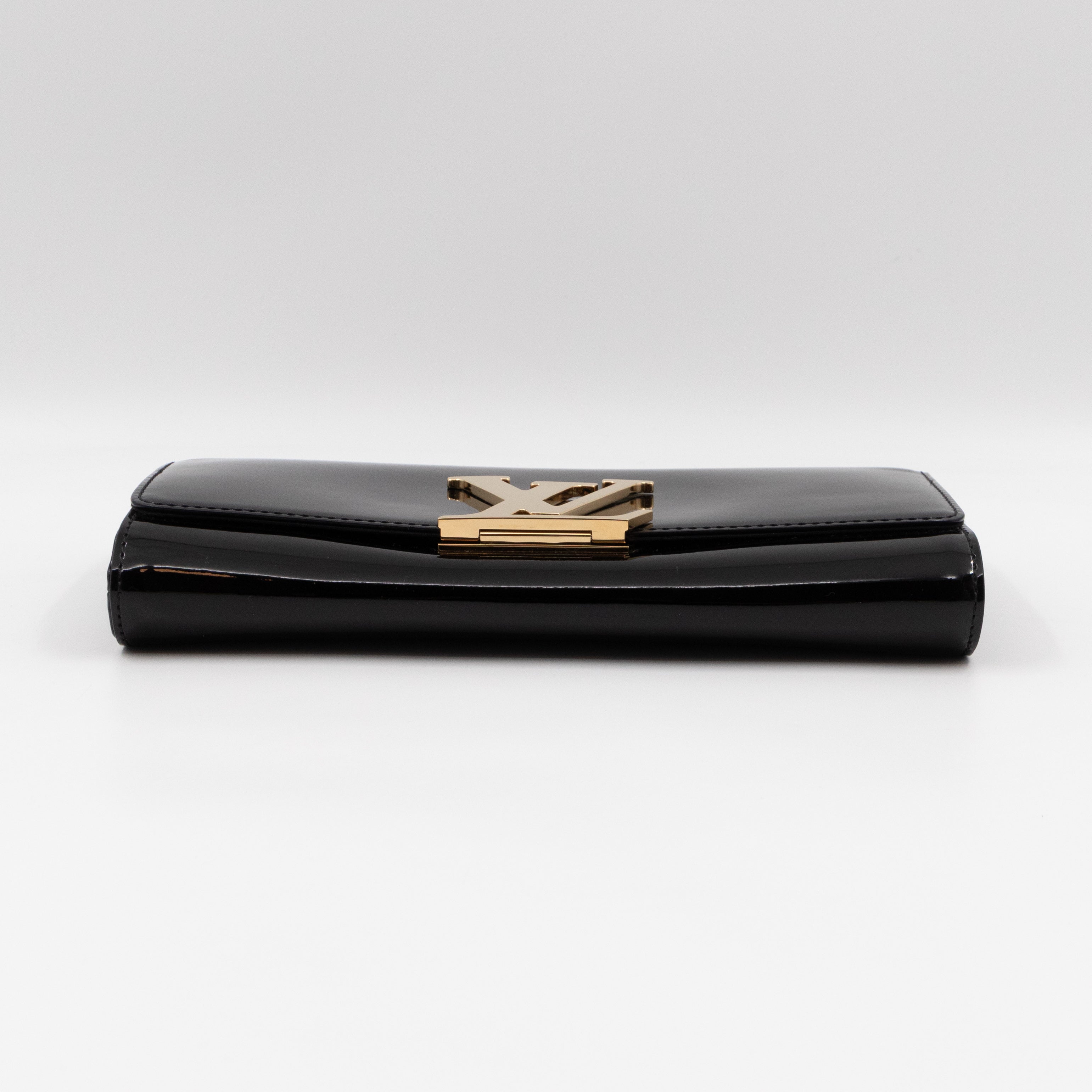 Louise Clutch Black Vernis Gold