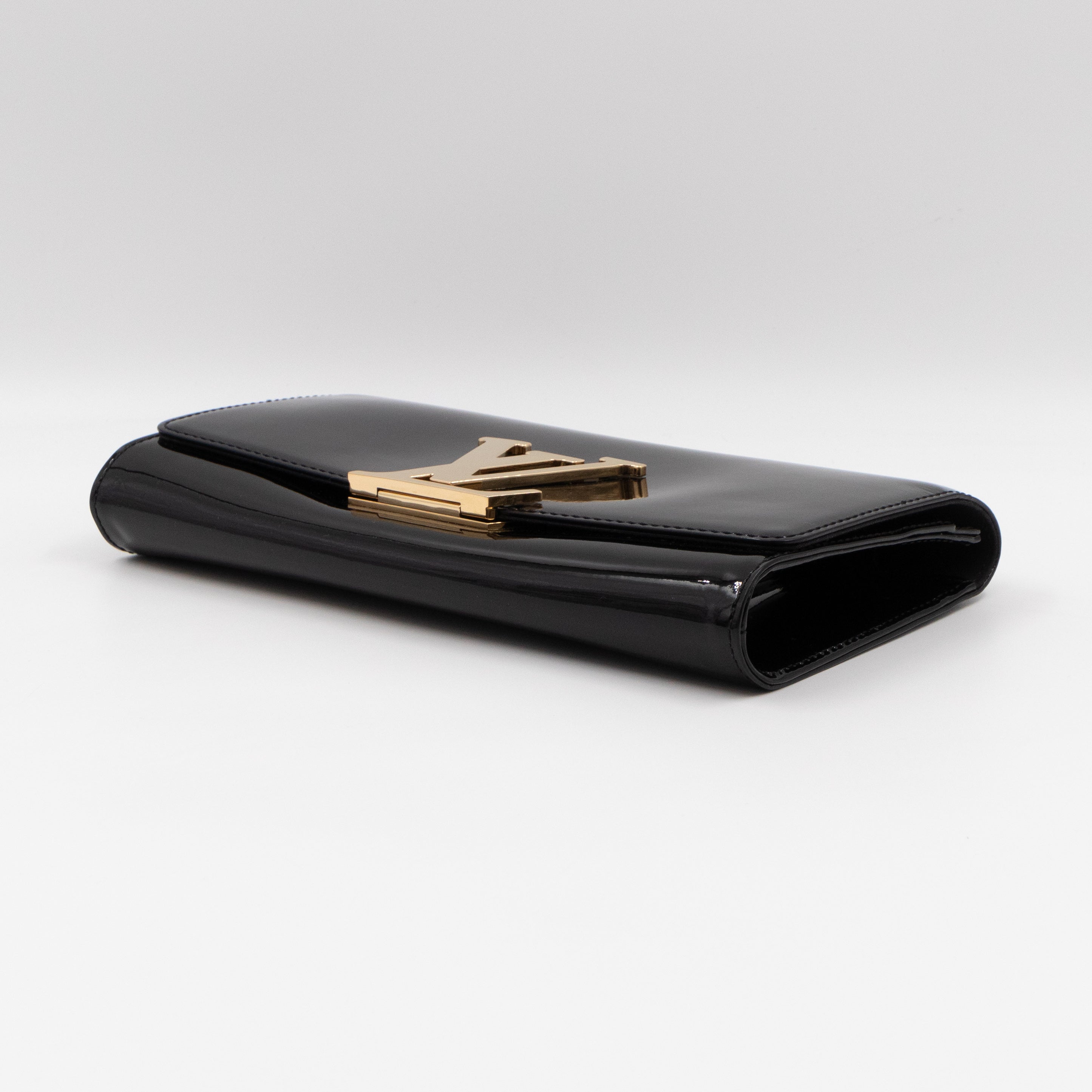 Louise Clutch Black Vernis Gold