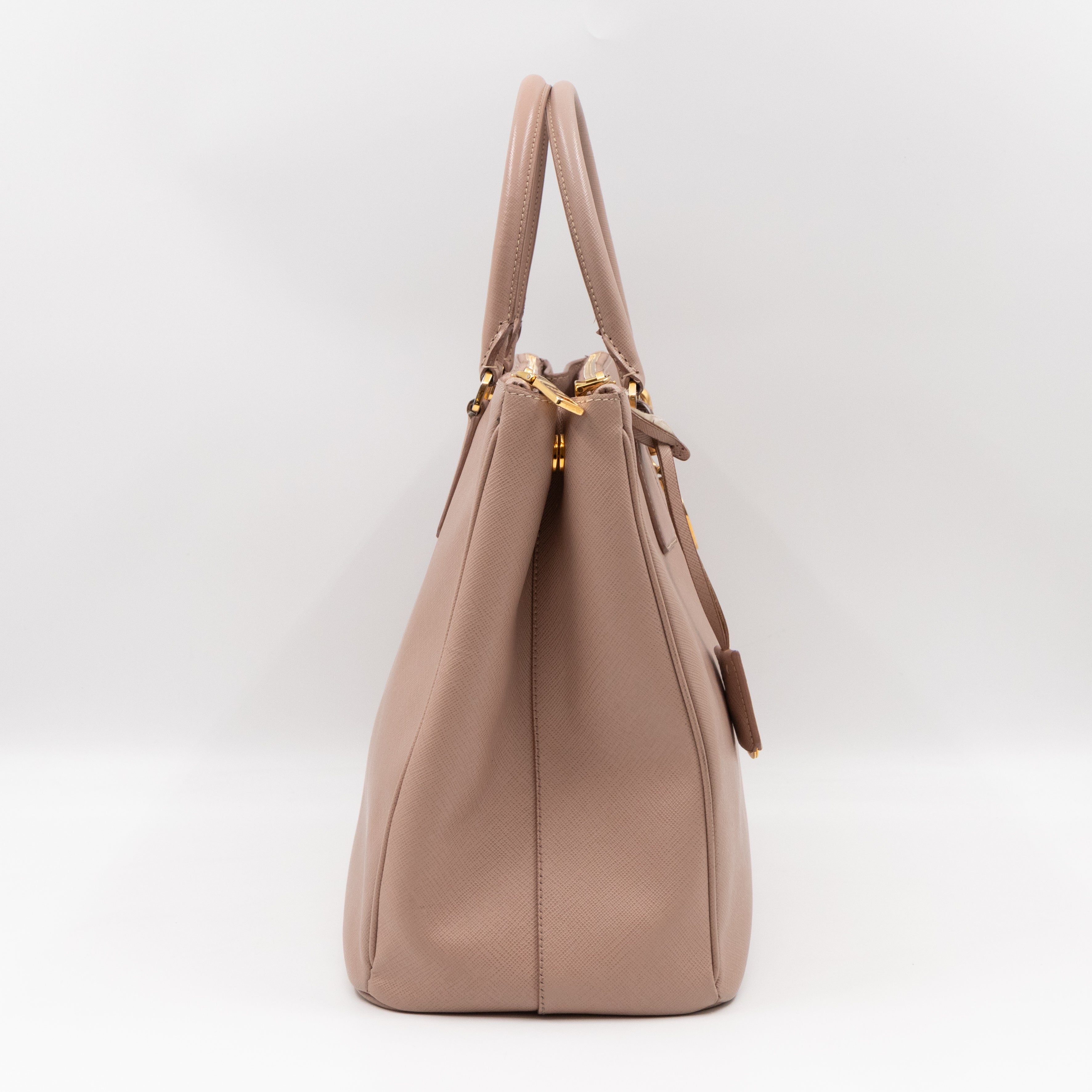 Galleria Large Double Zip Light Pink Saffiano