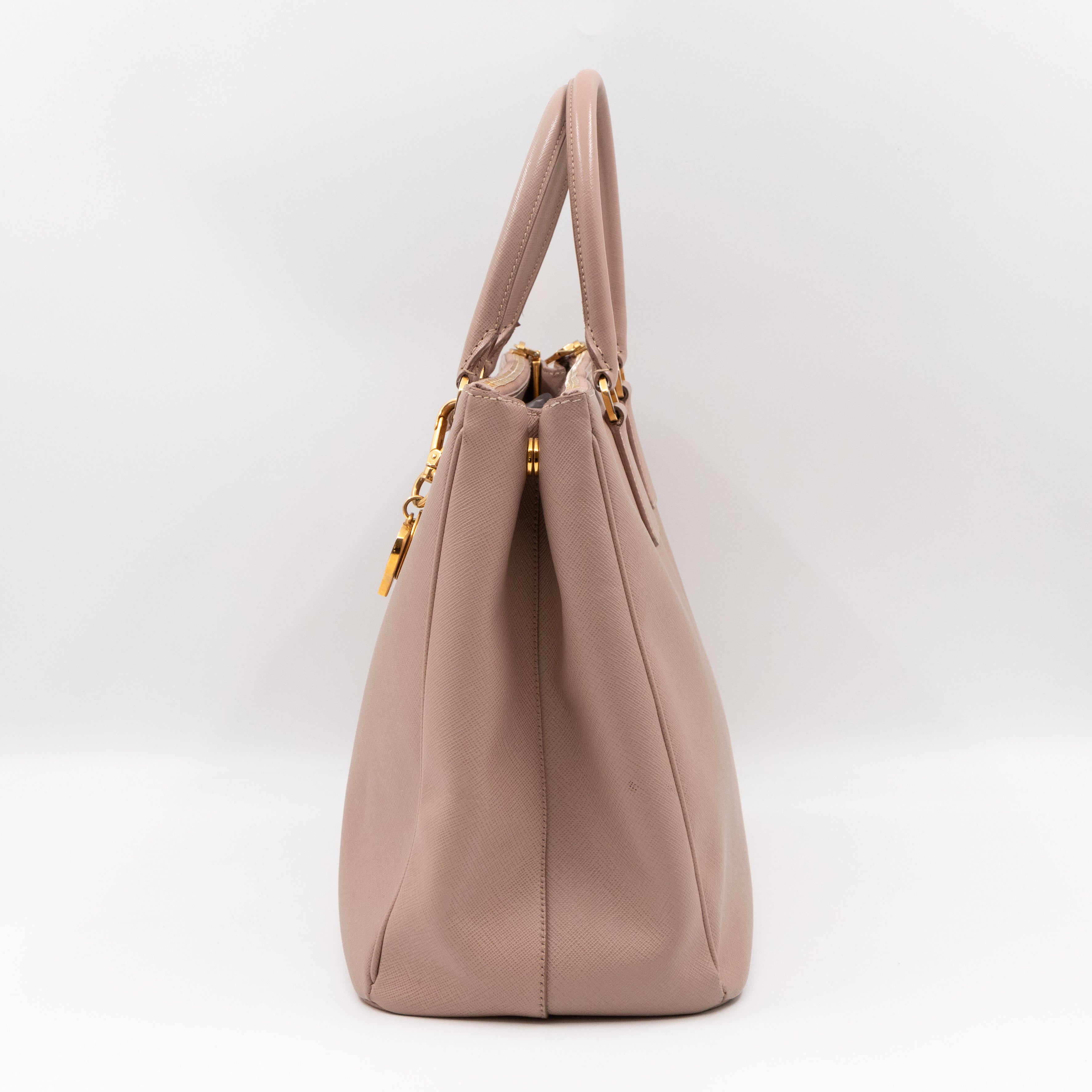 Galleria Large Double Zip Light Pink Saffiano