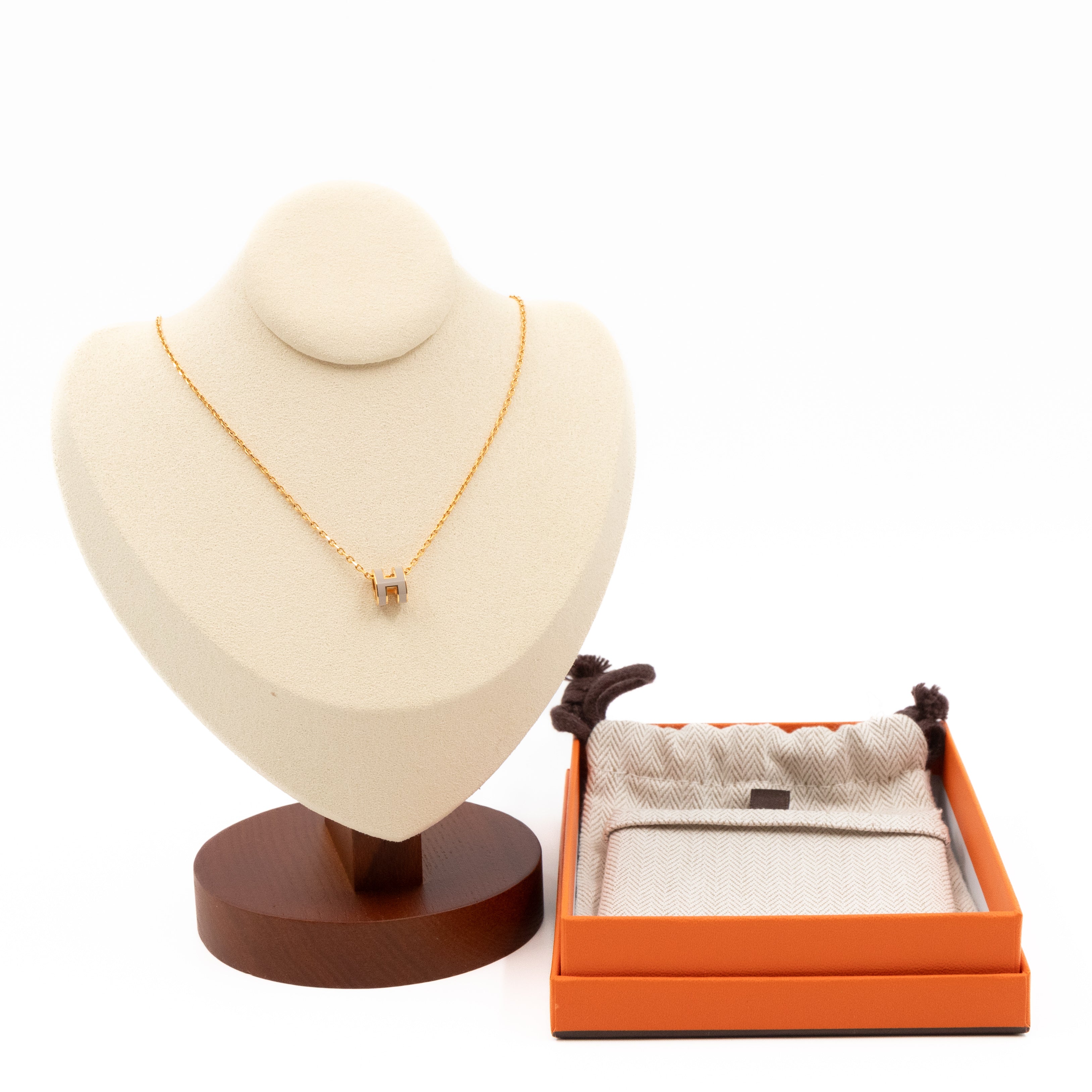 Mini Pop H Necklace Marron Glace Gold