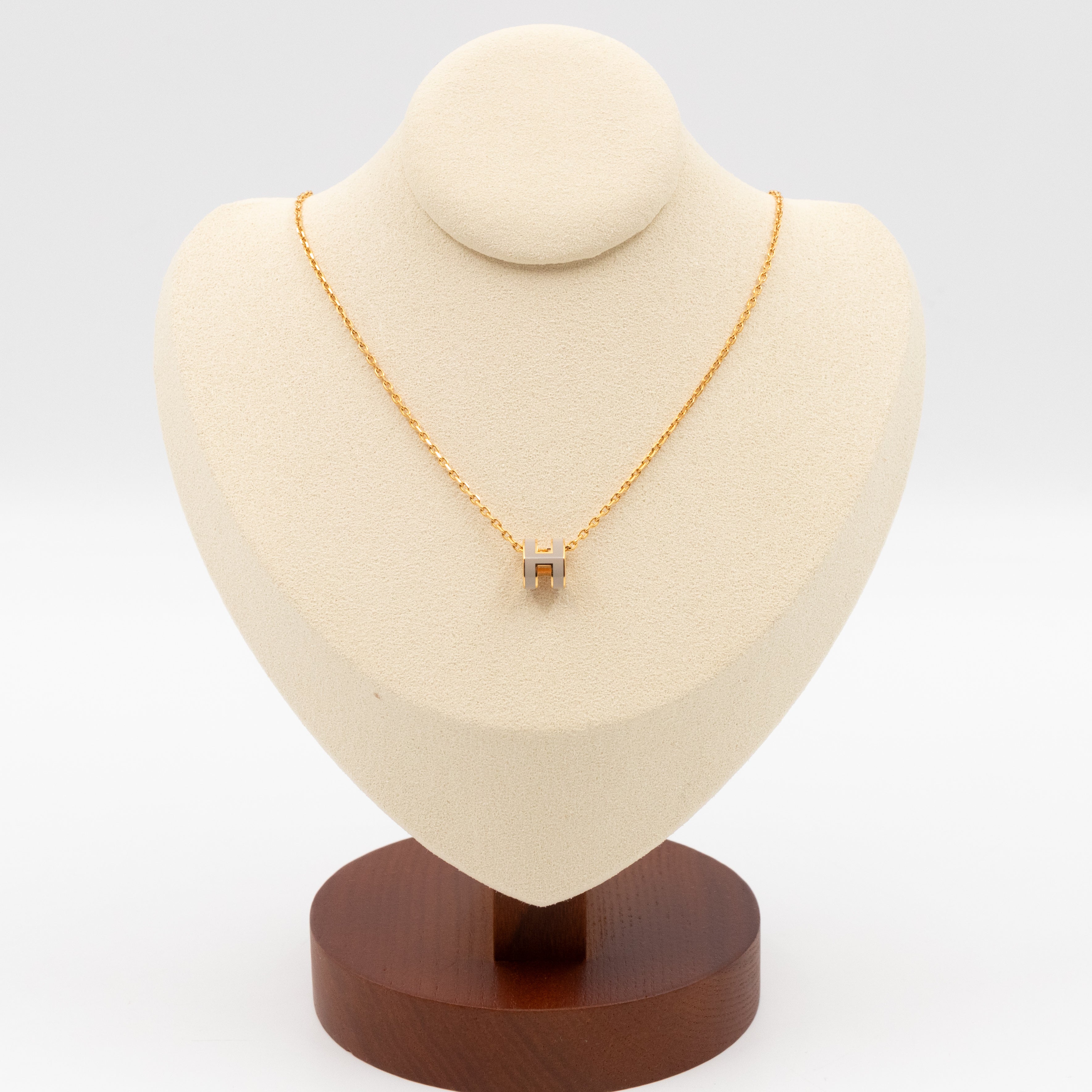Mini Pop H Necklace Marron Glace Gold