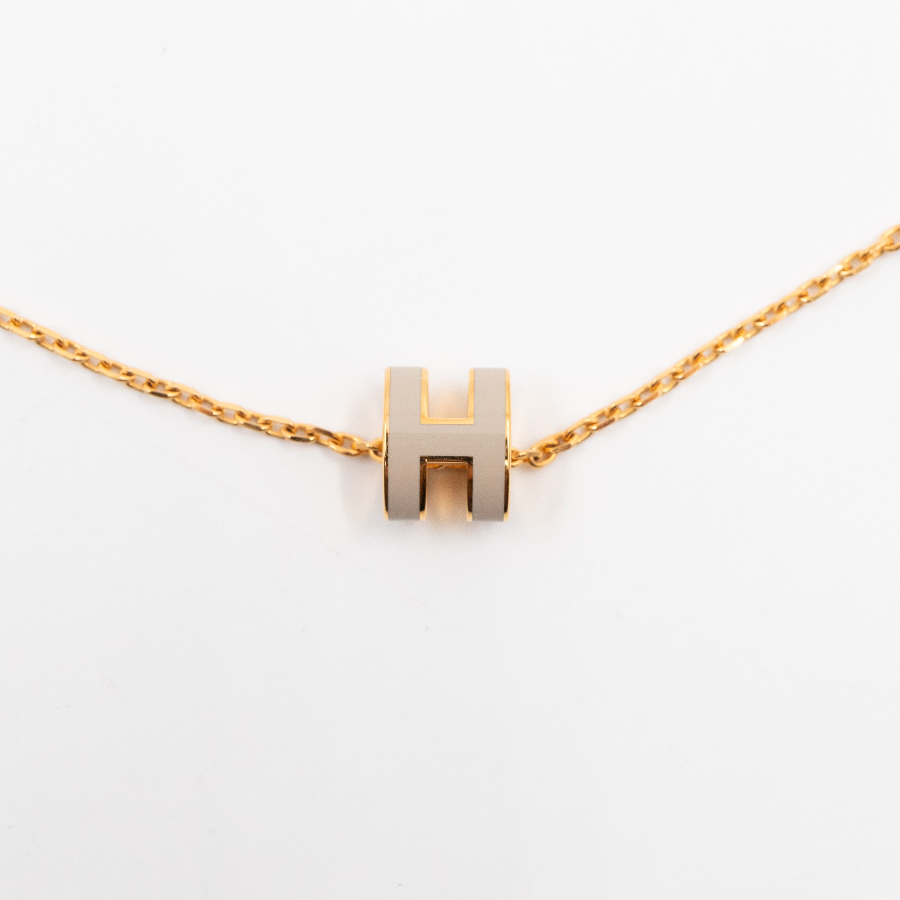 Mini Pop H Necklace Marron Glace Gold