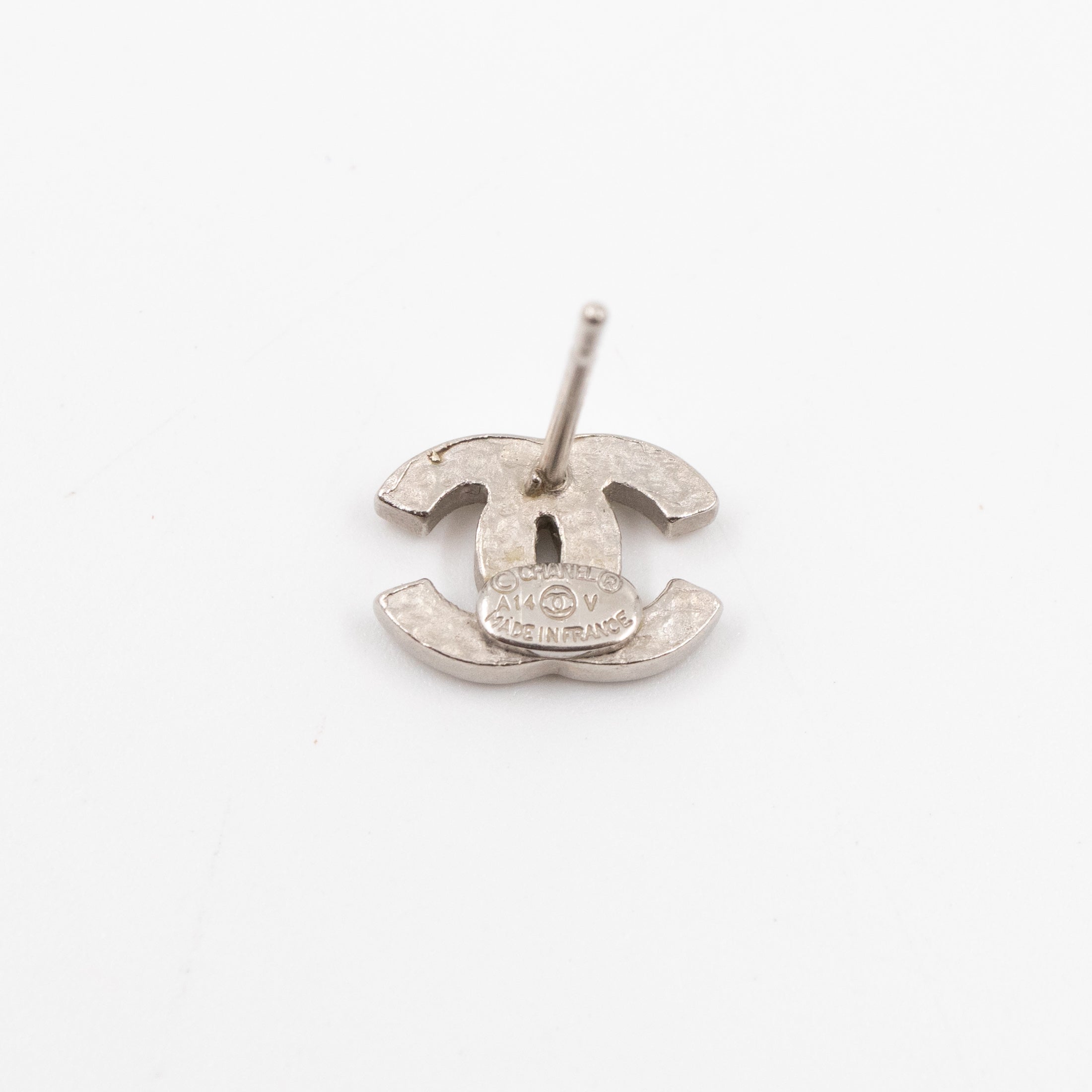 Mini CC Crystal Earrings Silver