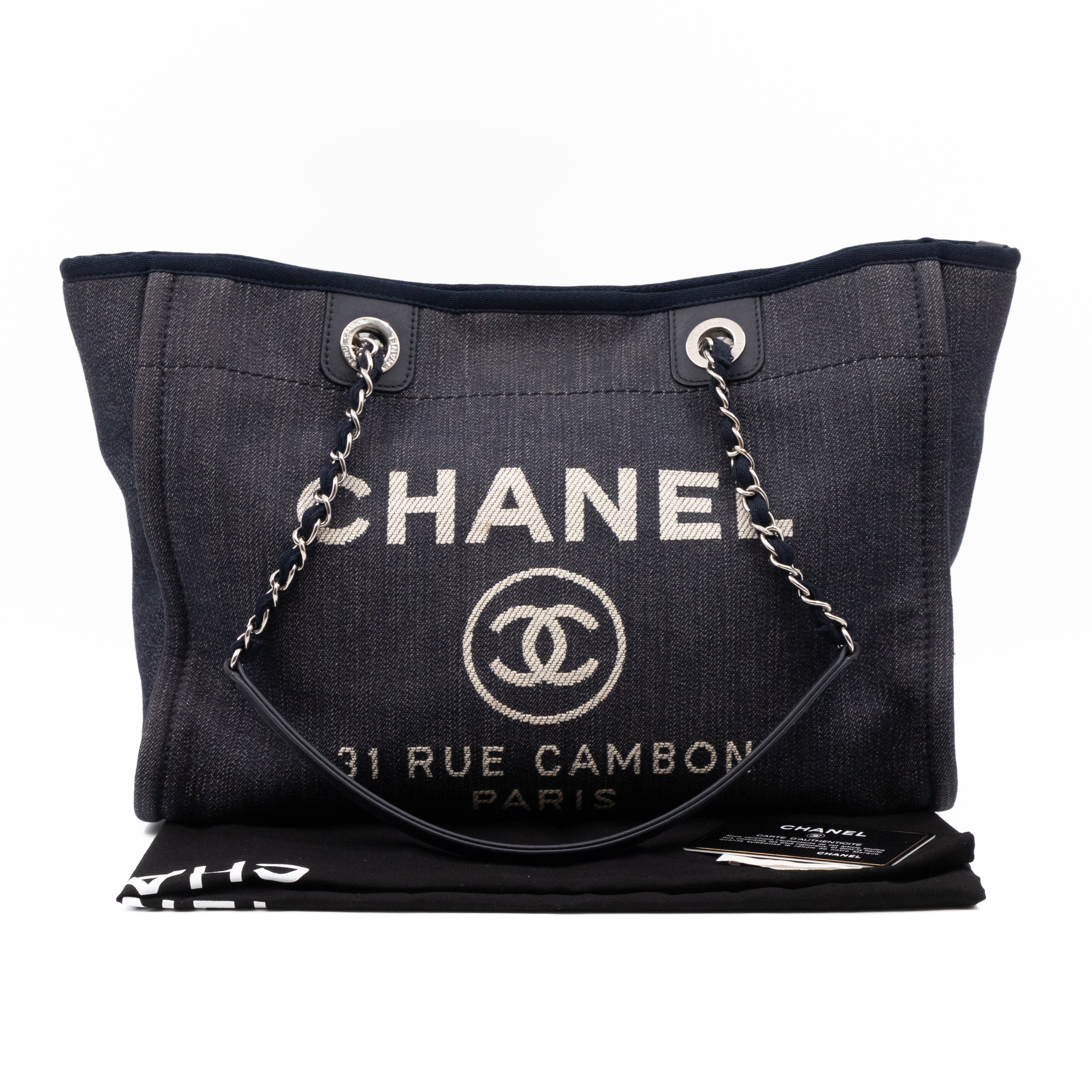 Deauville Medium Tote Dark Blue Canvas