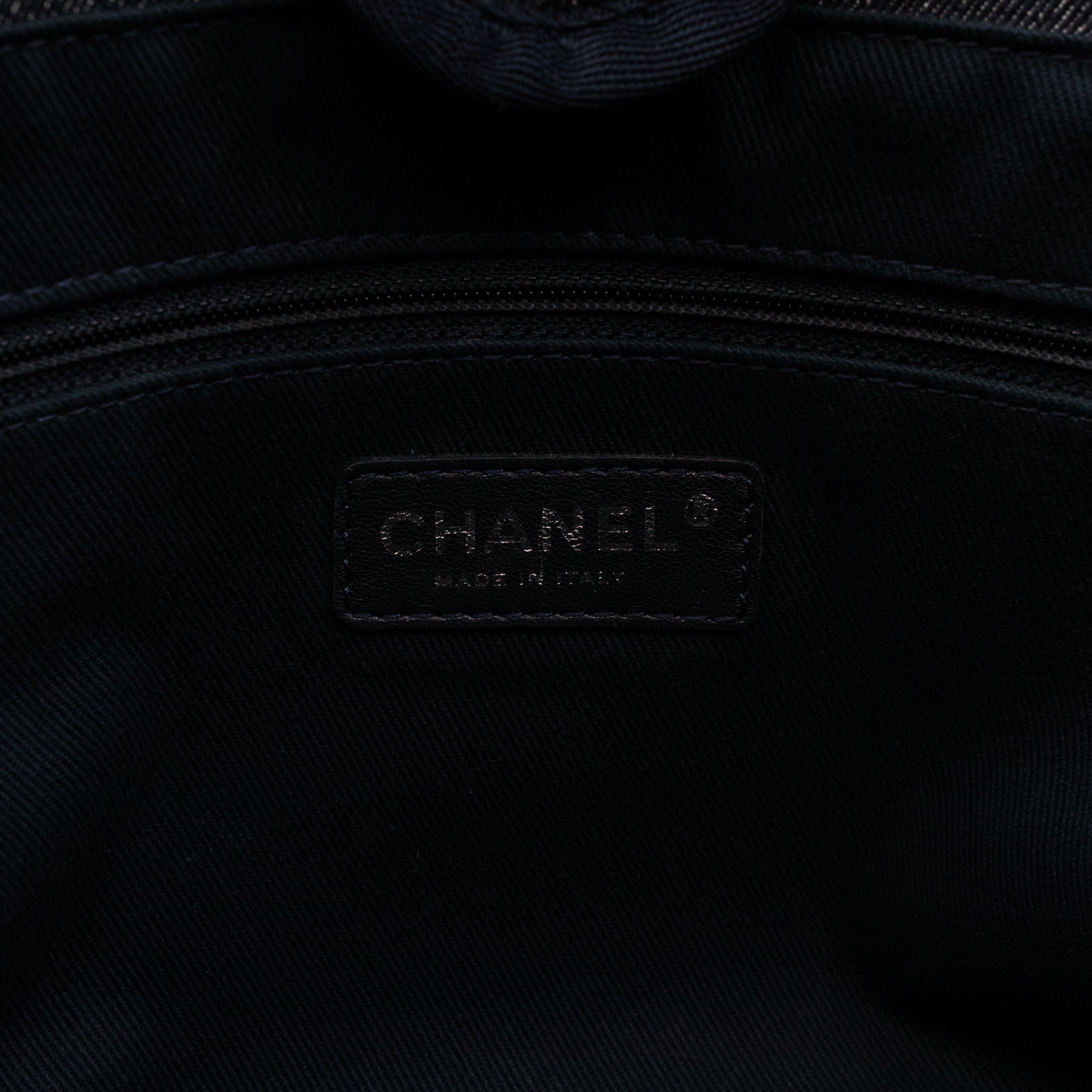 Deauville Medium Tote Dark Blue Canvas