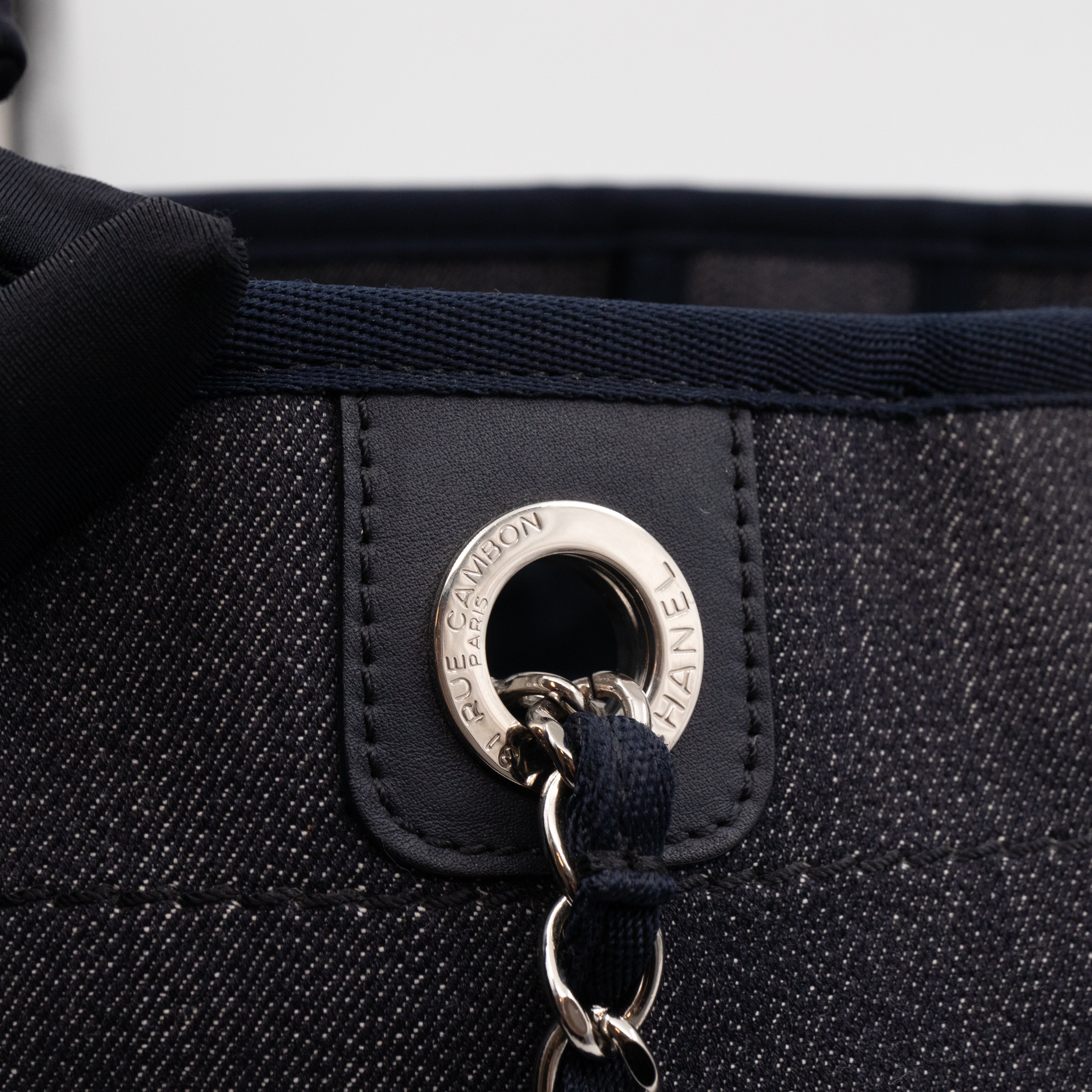 Deauville Medium Tote Dark Blue Canvas