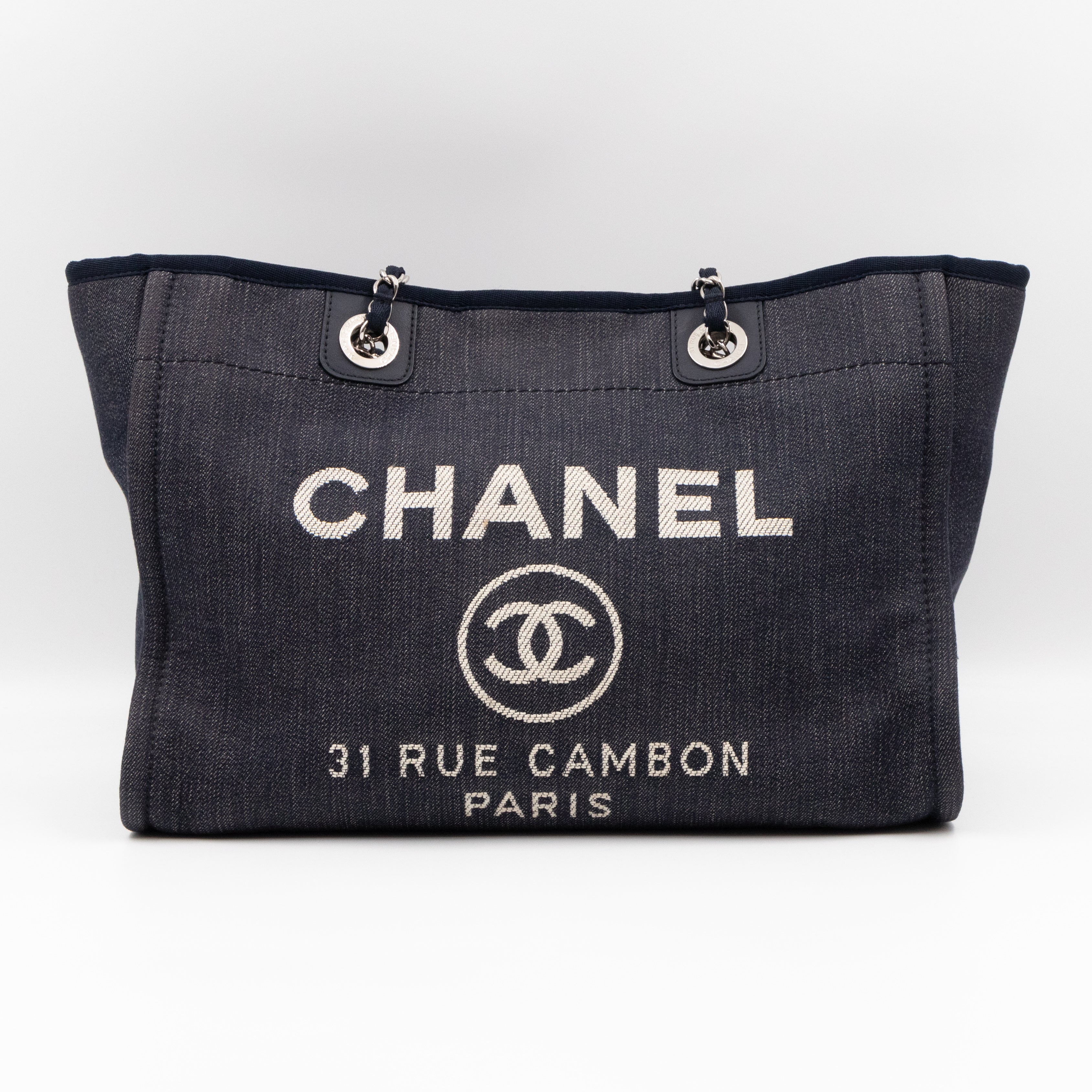 Deauville Medium Tote Dark Blue Canvas