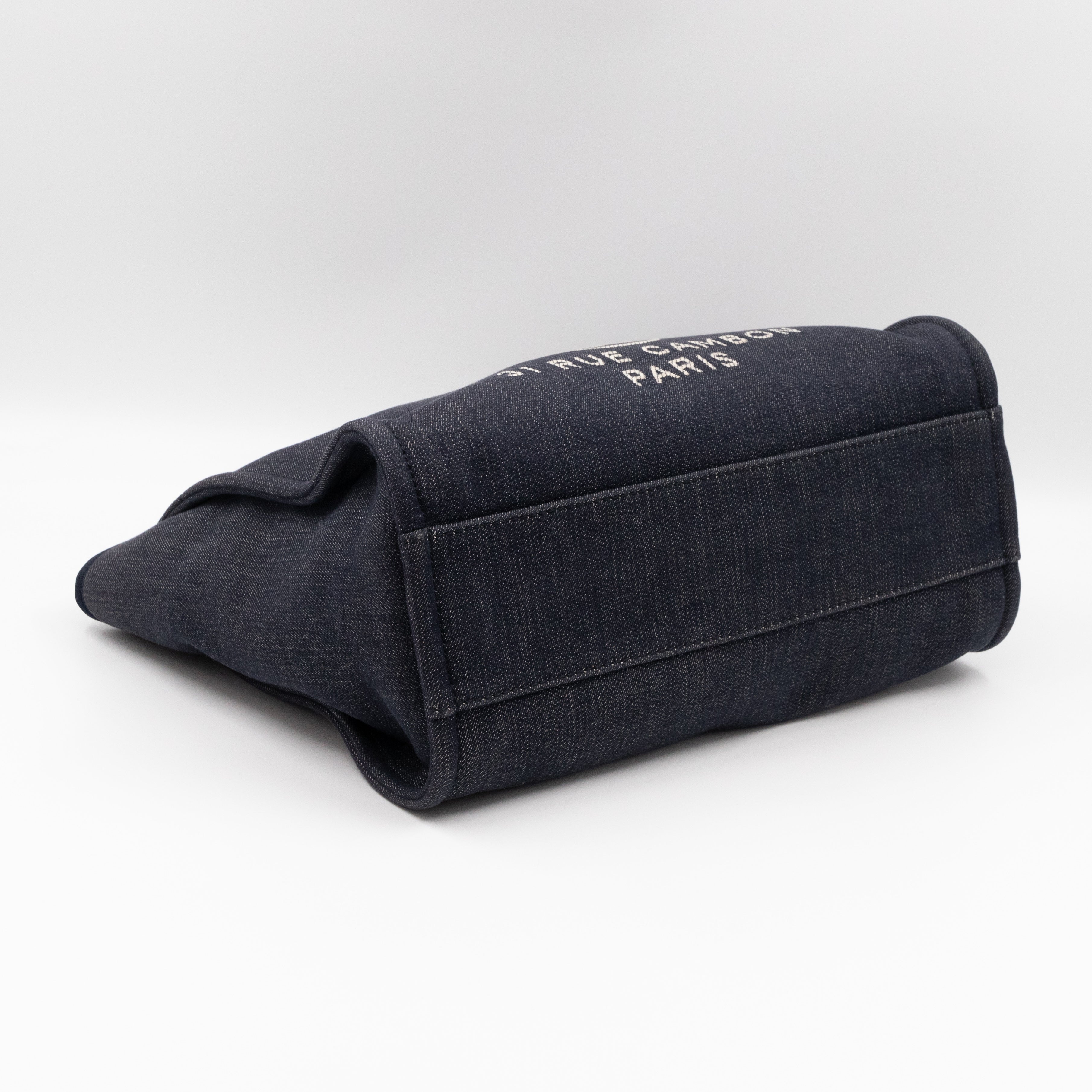 Deauville Medium Tote Dark Blue Canvas