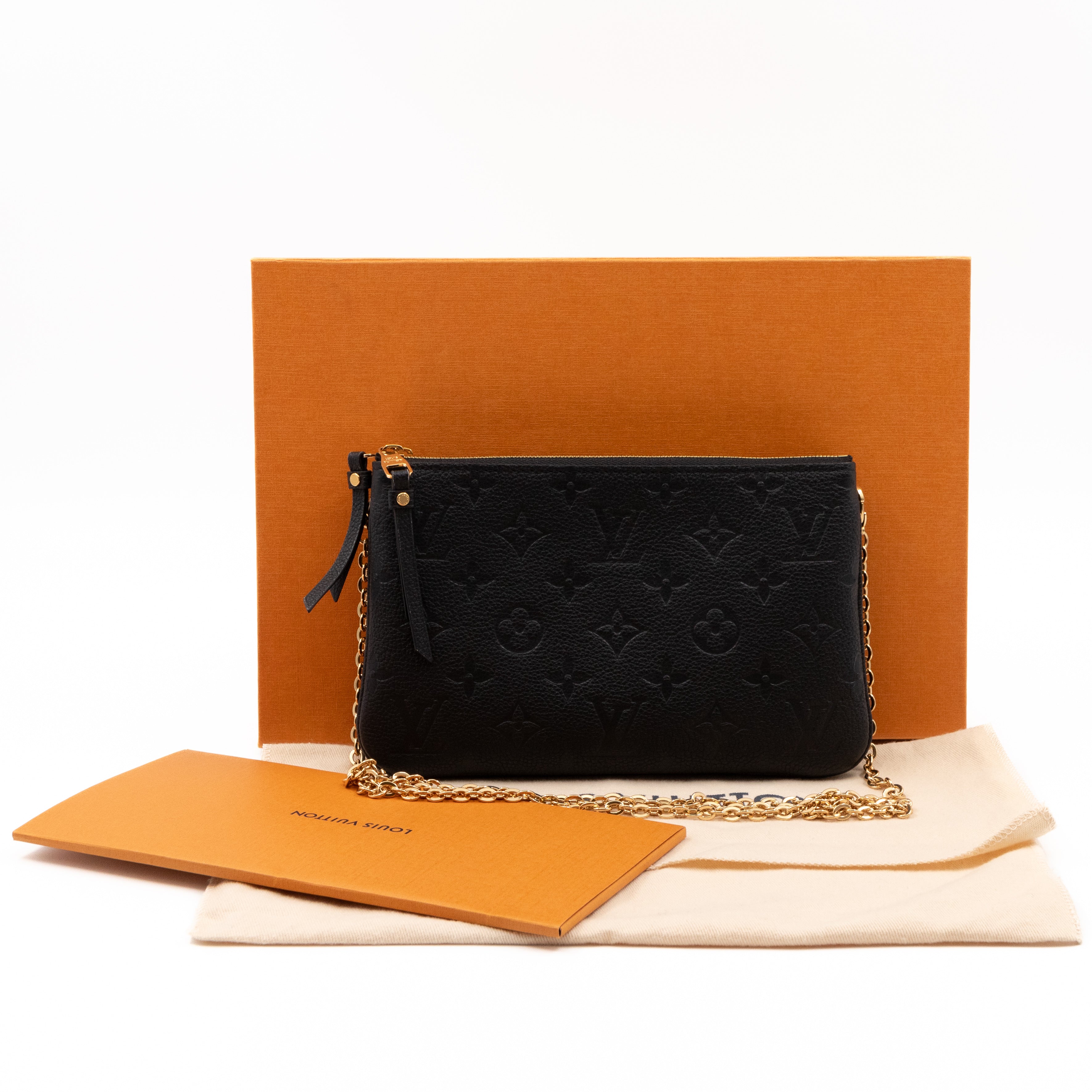 Double Zip Pochette Monogram Empreinte Black