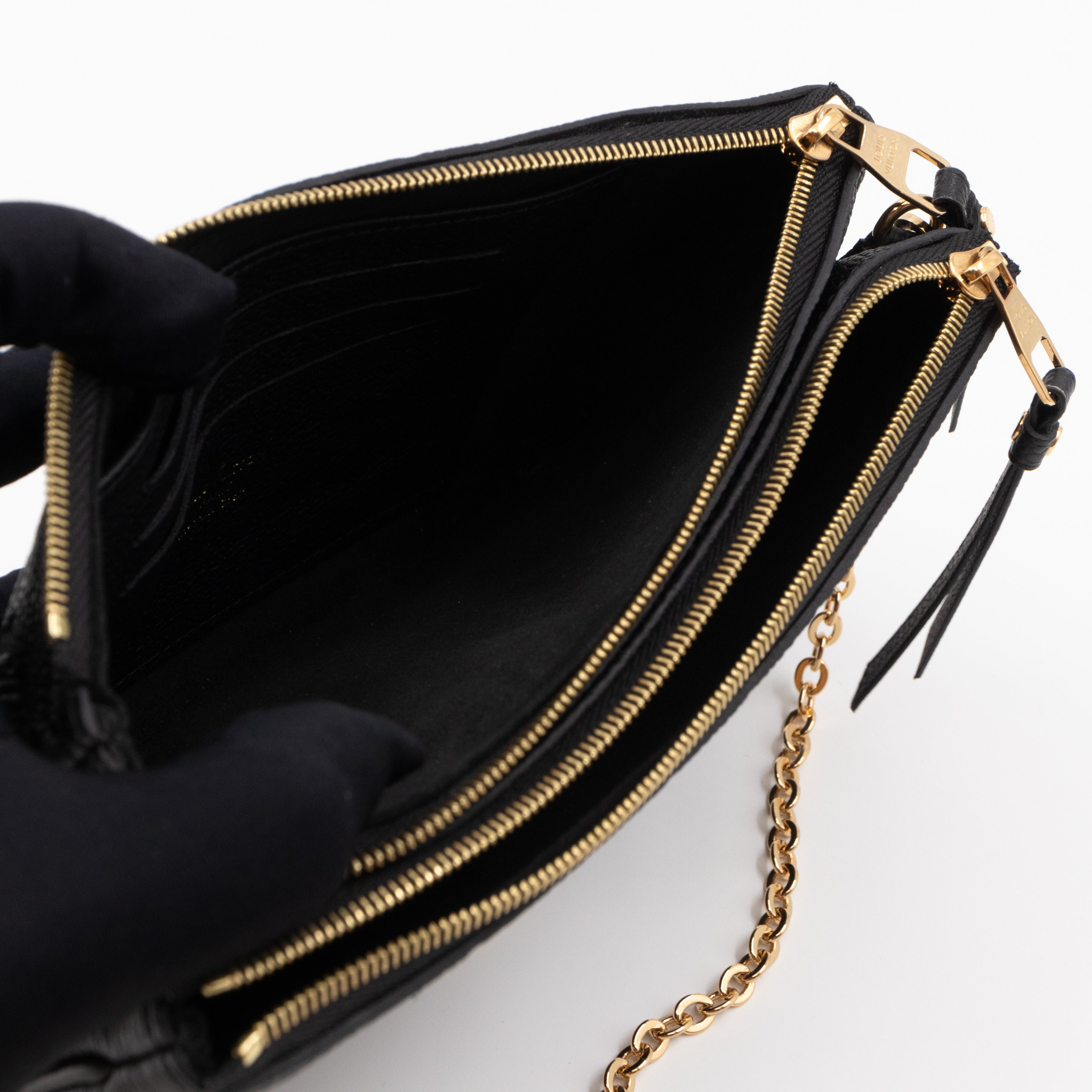 Double Zip Pochette Monogram Empreinte Black