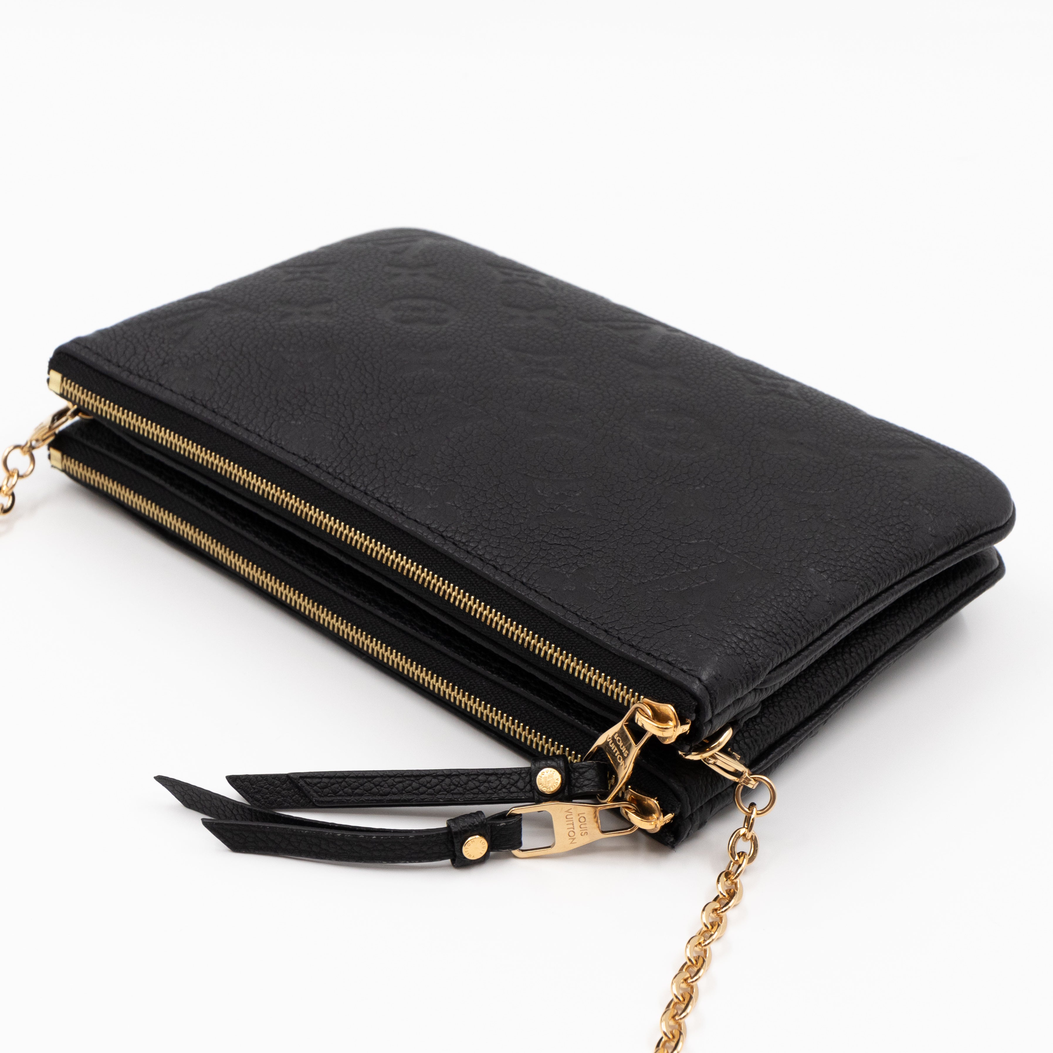 Double Zip Pochette Monogram Empreinte Black