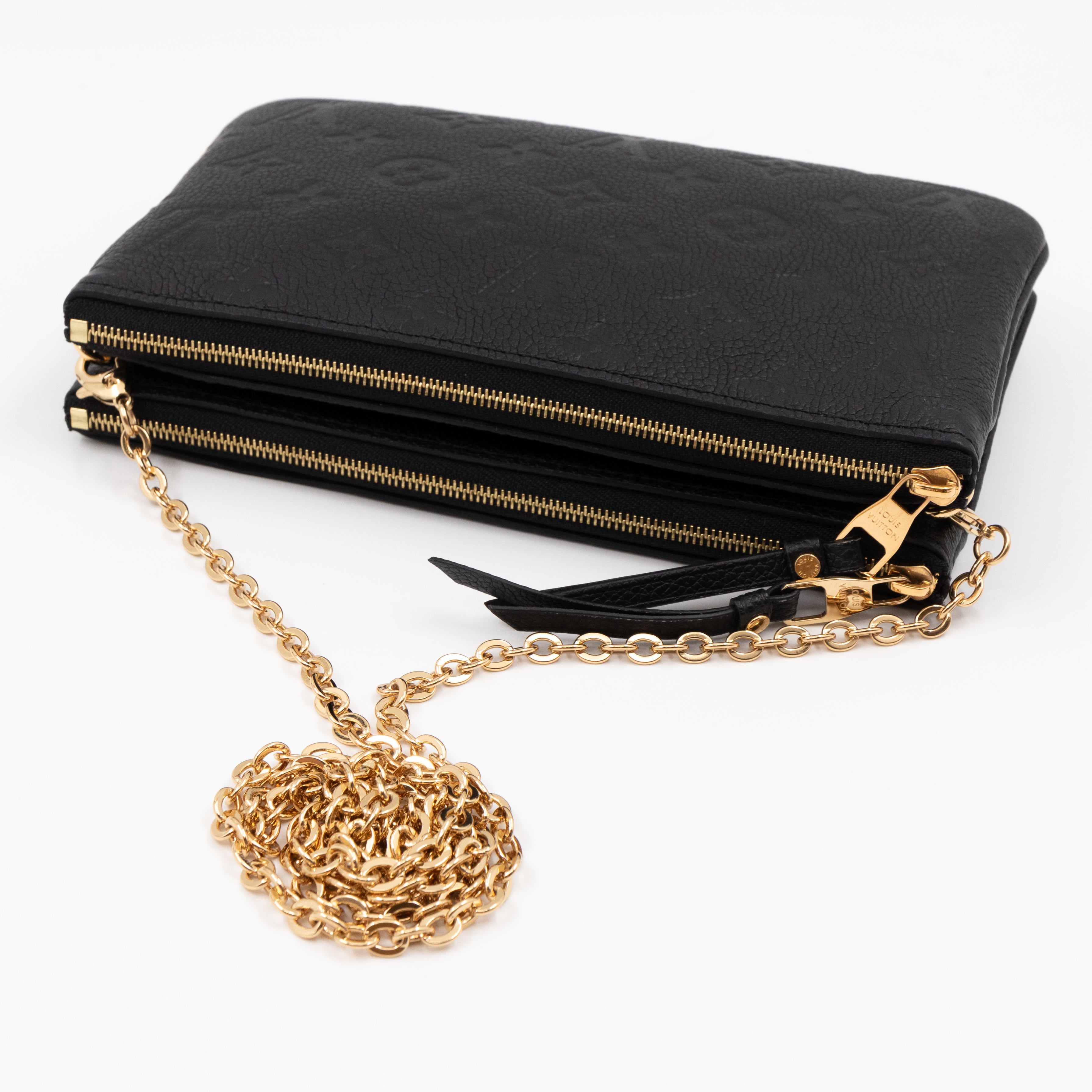 Double Zip Pochette Monogram Empreinte Black