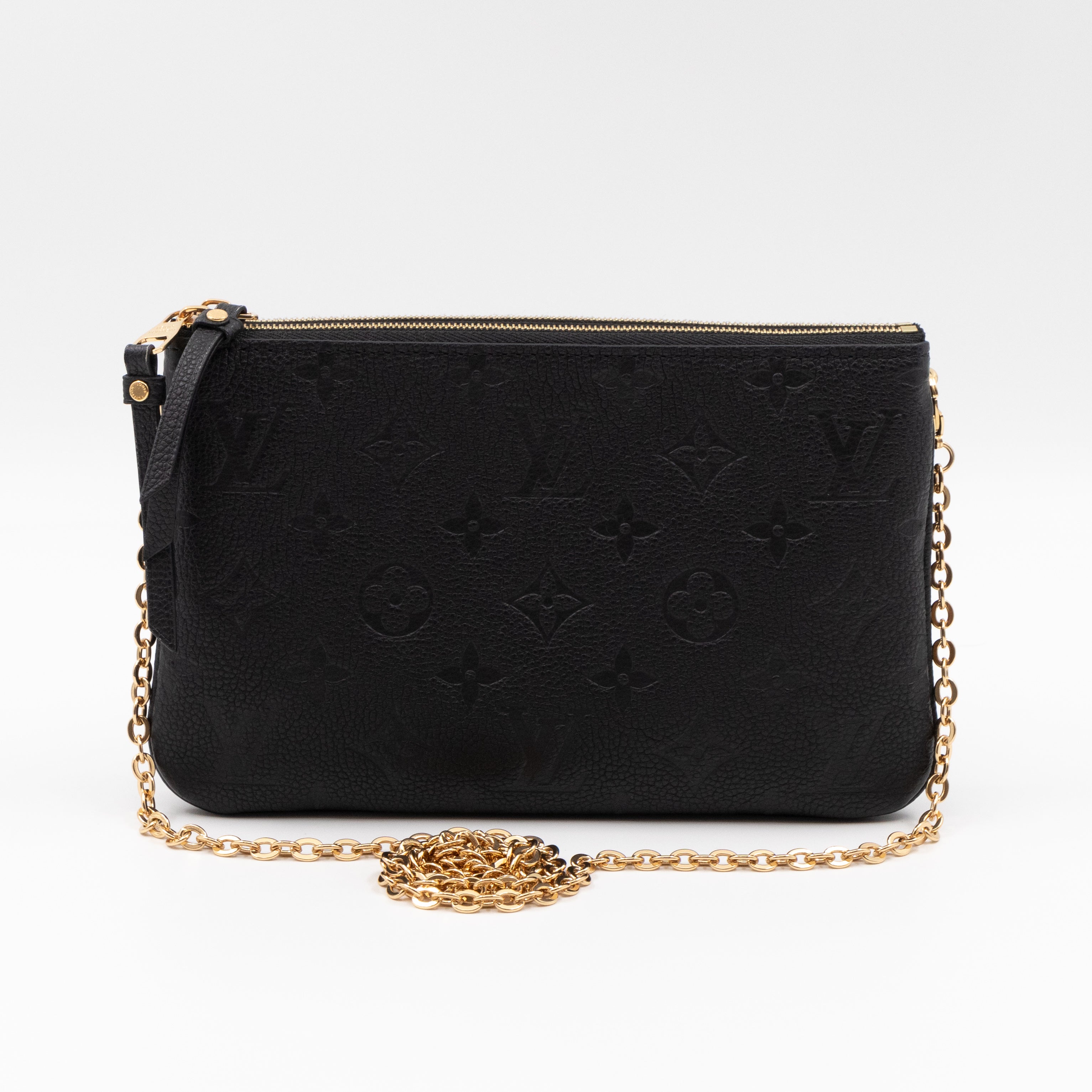 Double Zip Pochette Monogram Empreinte Black