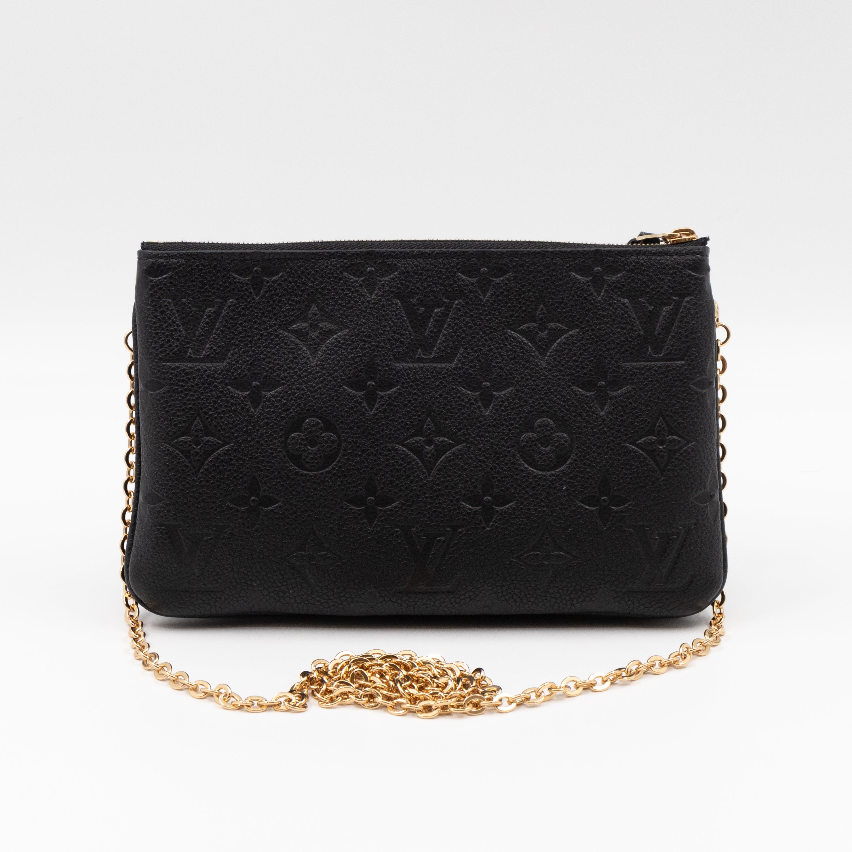 Double Zip Pochette Monogram Empreinte Black