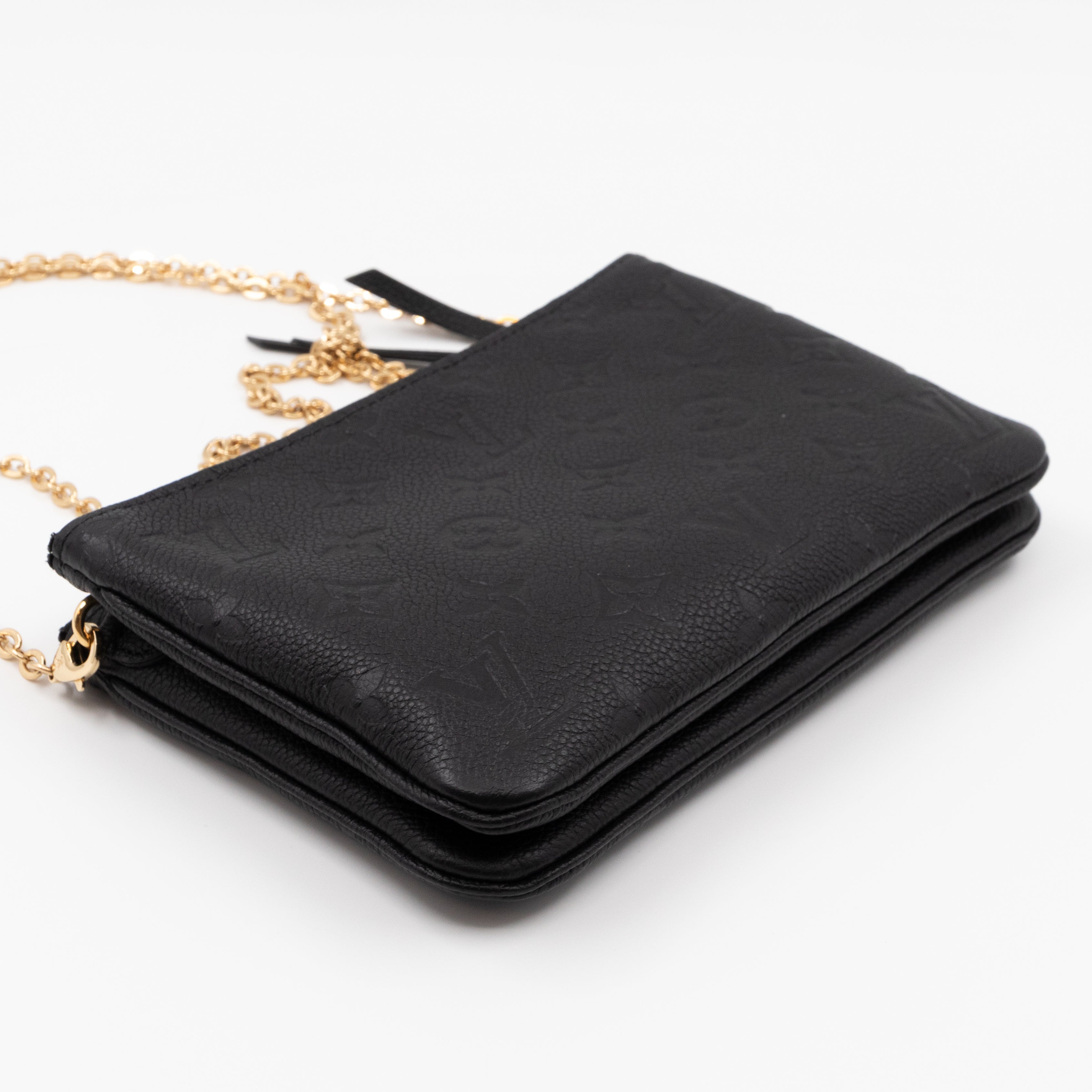 Double Zip Pochette Monogram Empreinte Black