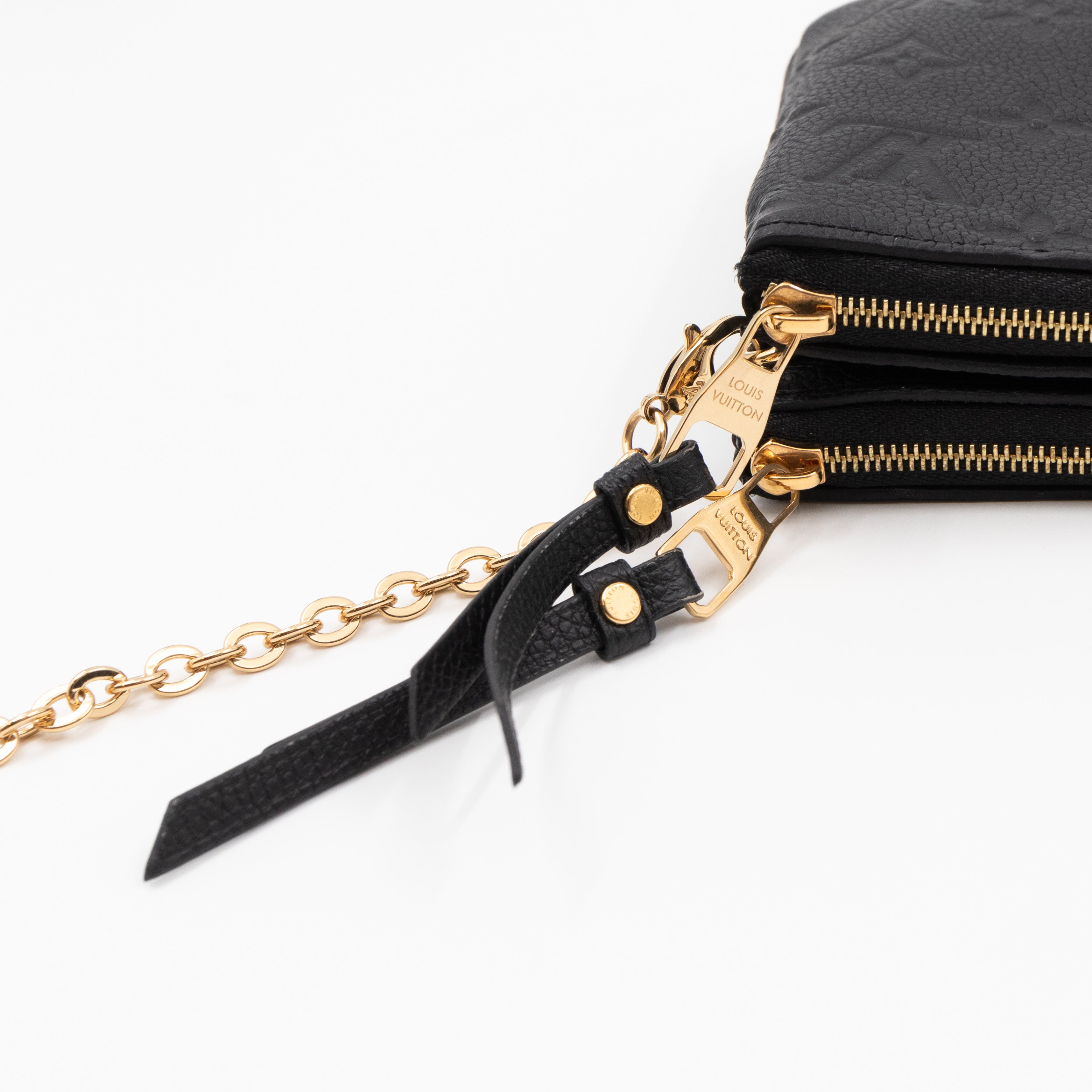 Double Zip Pochette Monogram Empreinte Black