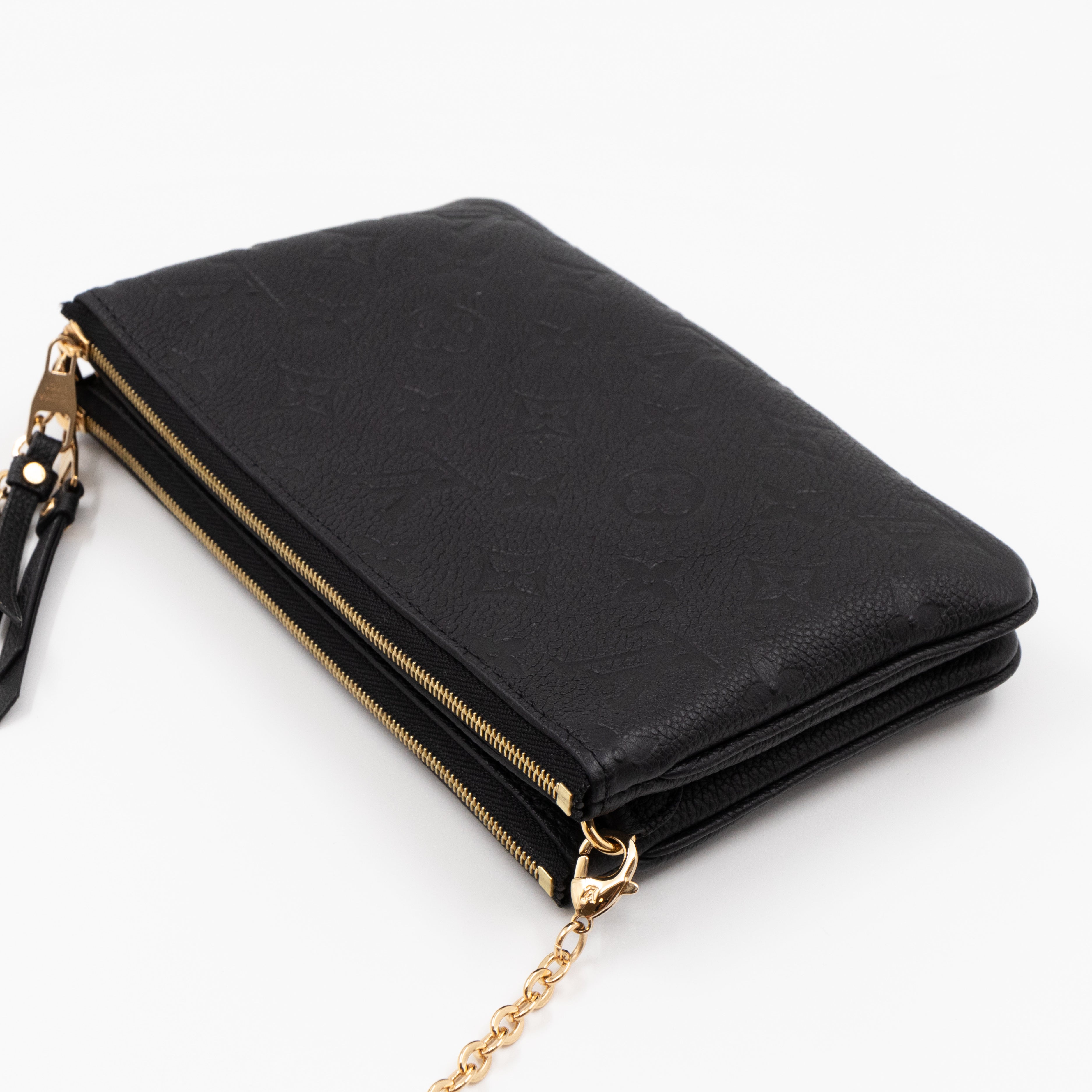 Double Zip Pochette Monogram Empreinte Black